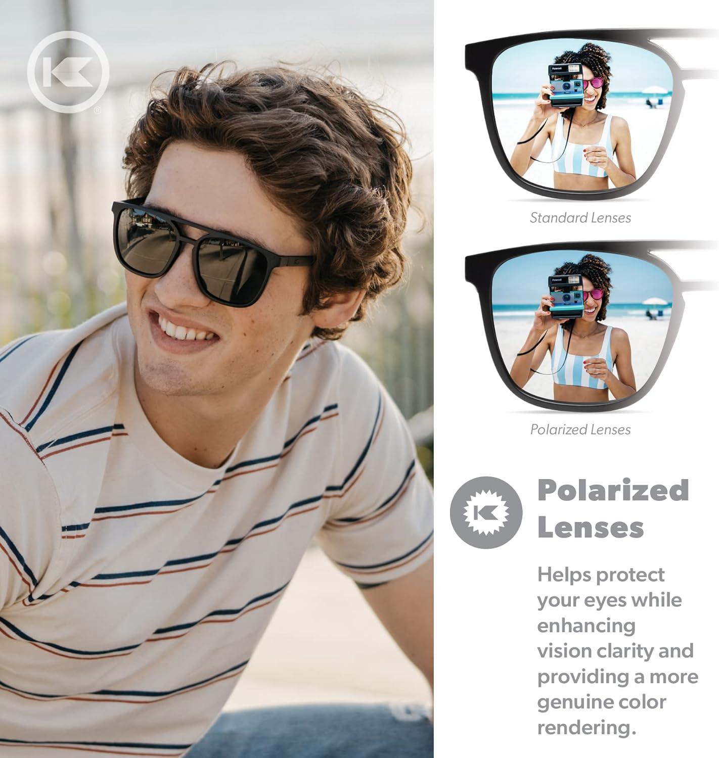 imageKnockaround Brightsides Polarized Sunglasses for Women ampamp Men  Impact Resistant Lenses ampamp Full UV400 ProtectionBlack on Black