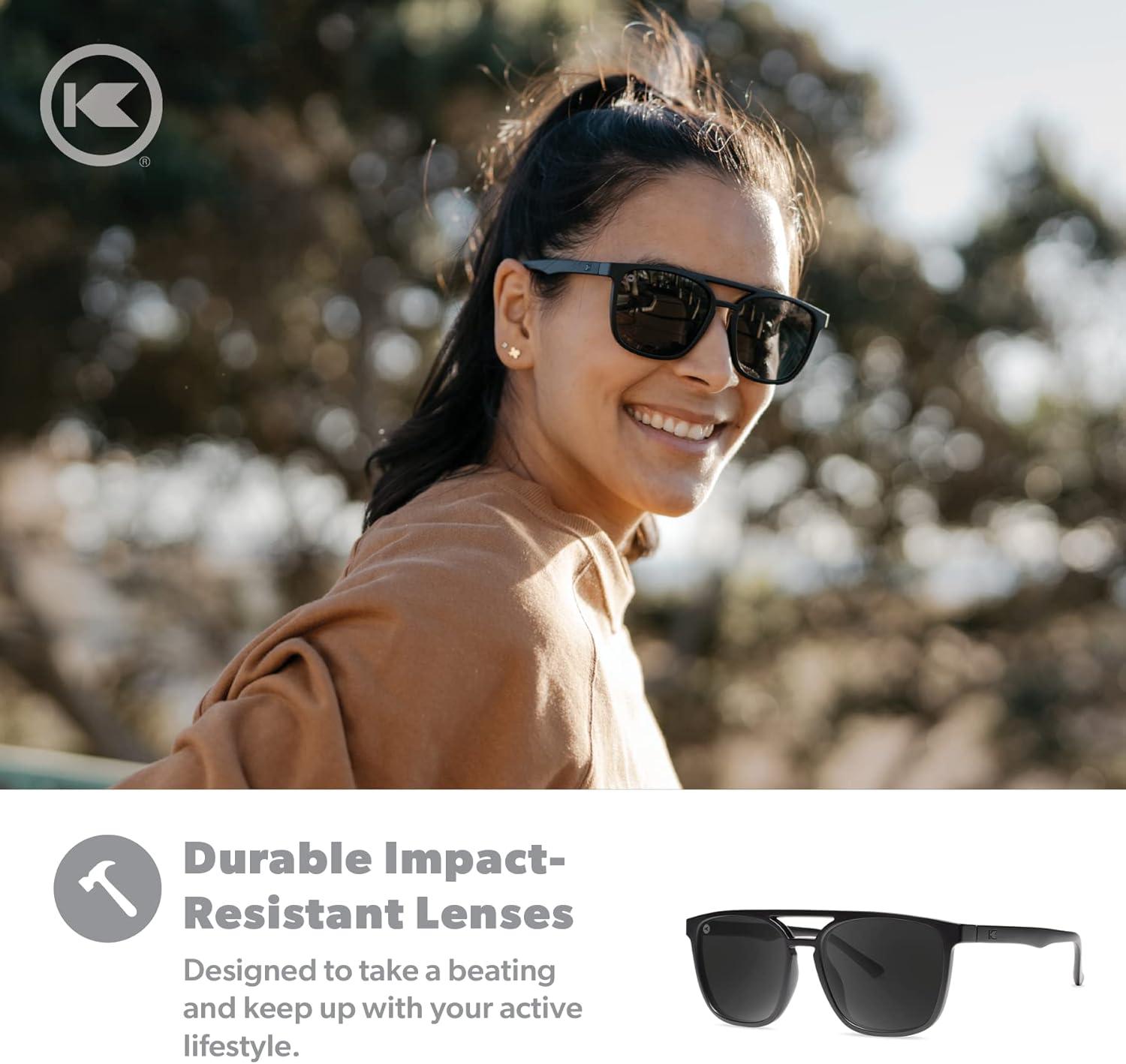 imageKnockaround Brightsides Polarized Sunglasses for Women ampamp Men  Impact Resistant Lenses ampamp Full UV400 ProtectionBlack on Black