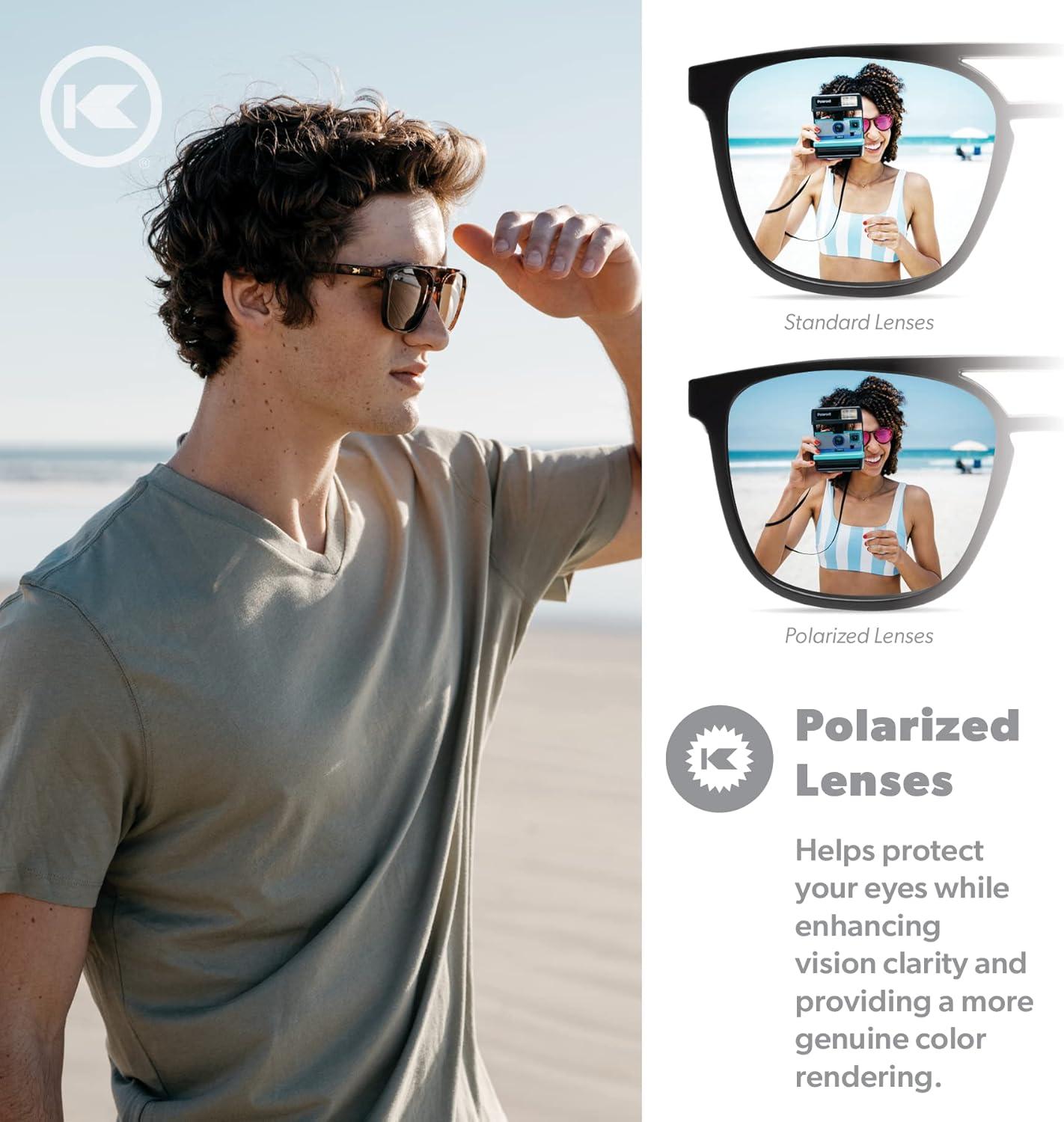 imageKnockaround Brightsides Polarized Sunglasses for Women ampamp Men  Impact Resistant Lenses ampamp Full UV400 ProtectionGlossy Tortoise ShellAmber