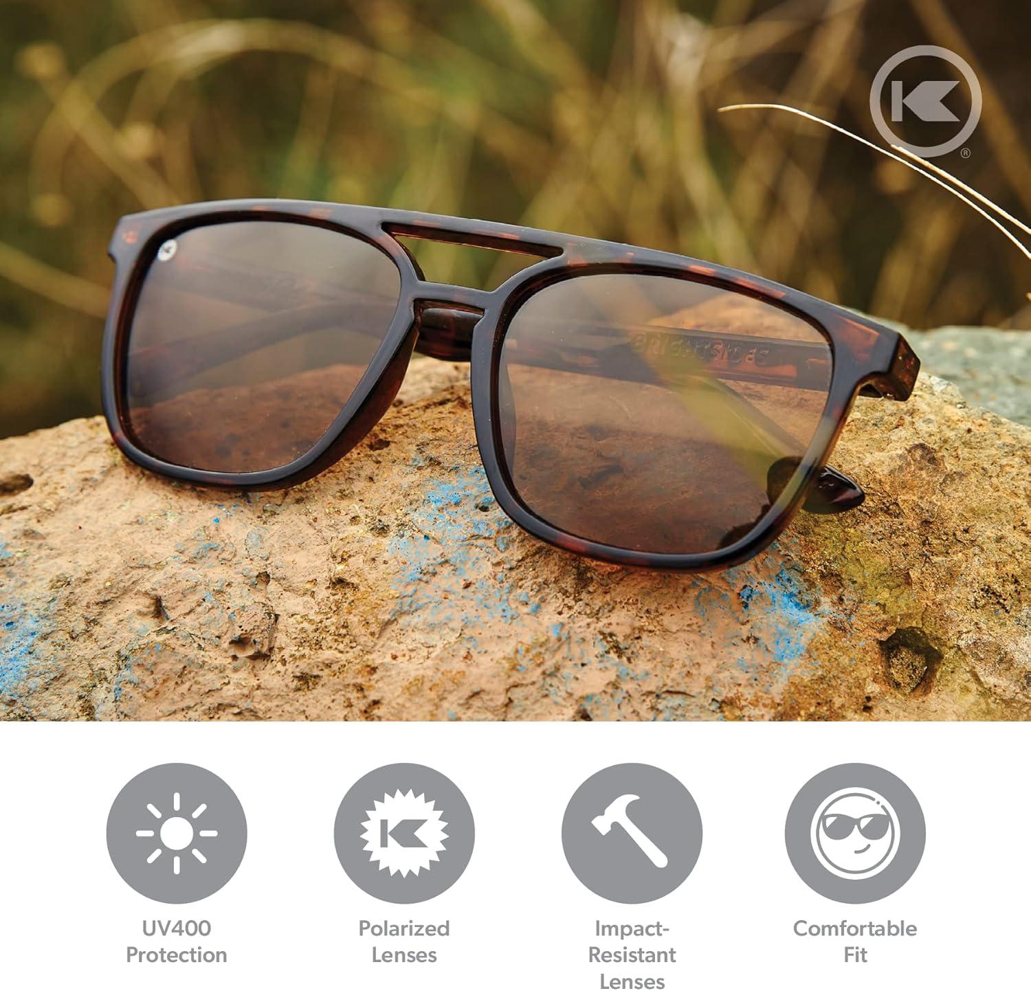 imageKnockaround Brightsides Polarized Sunglasses for Women ampamp Men  Impact Resistant Lenses ampamp Full UV400 ProtectionGlossy Tortoise ShellAmber
