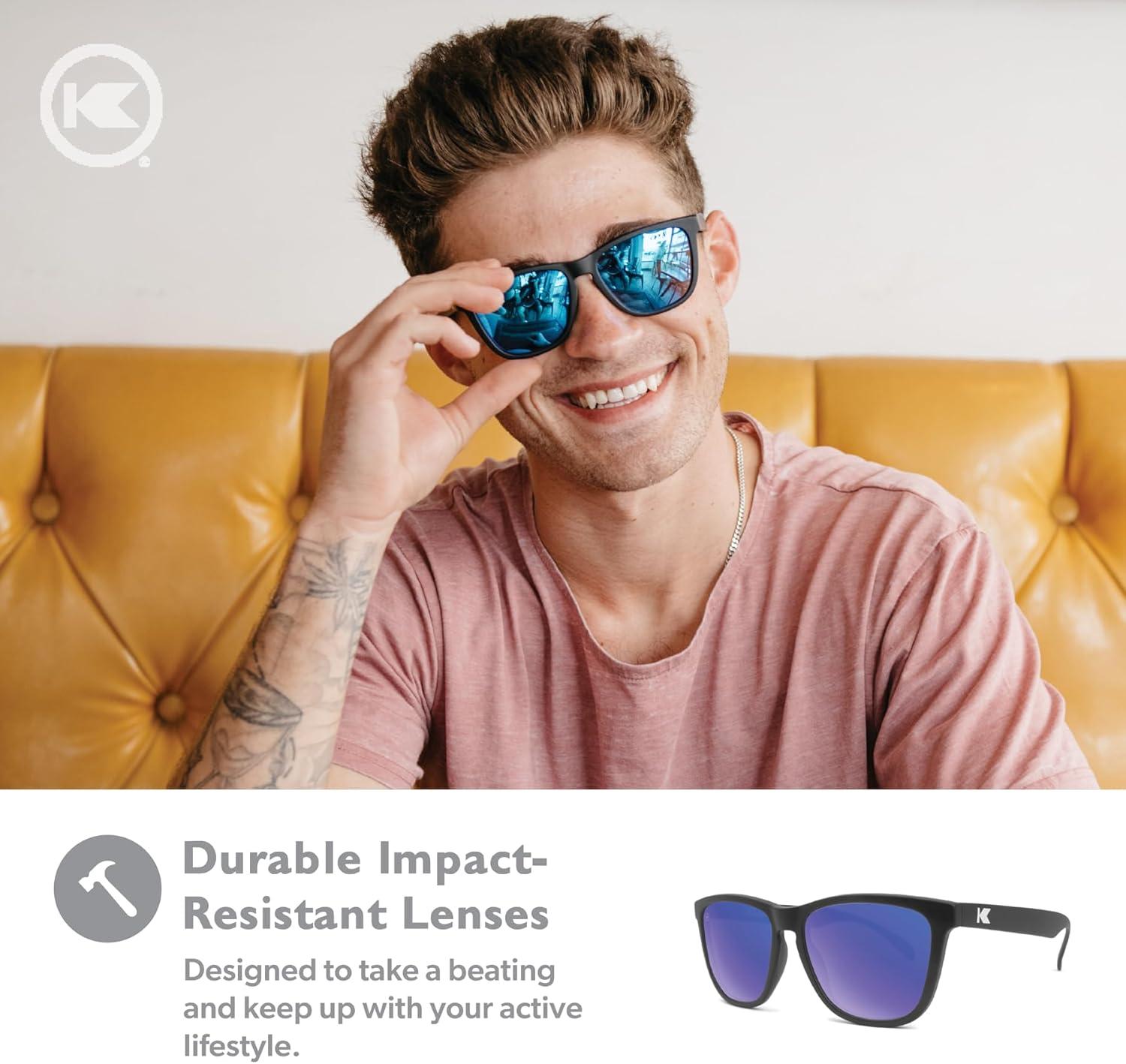 imageKnockaround Classics Polarized Sunglasses for Men ampamp Women  Impact Resistant Lenses ampamp Full UV400 ProtectionBlack  Moonshine