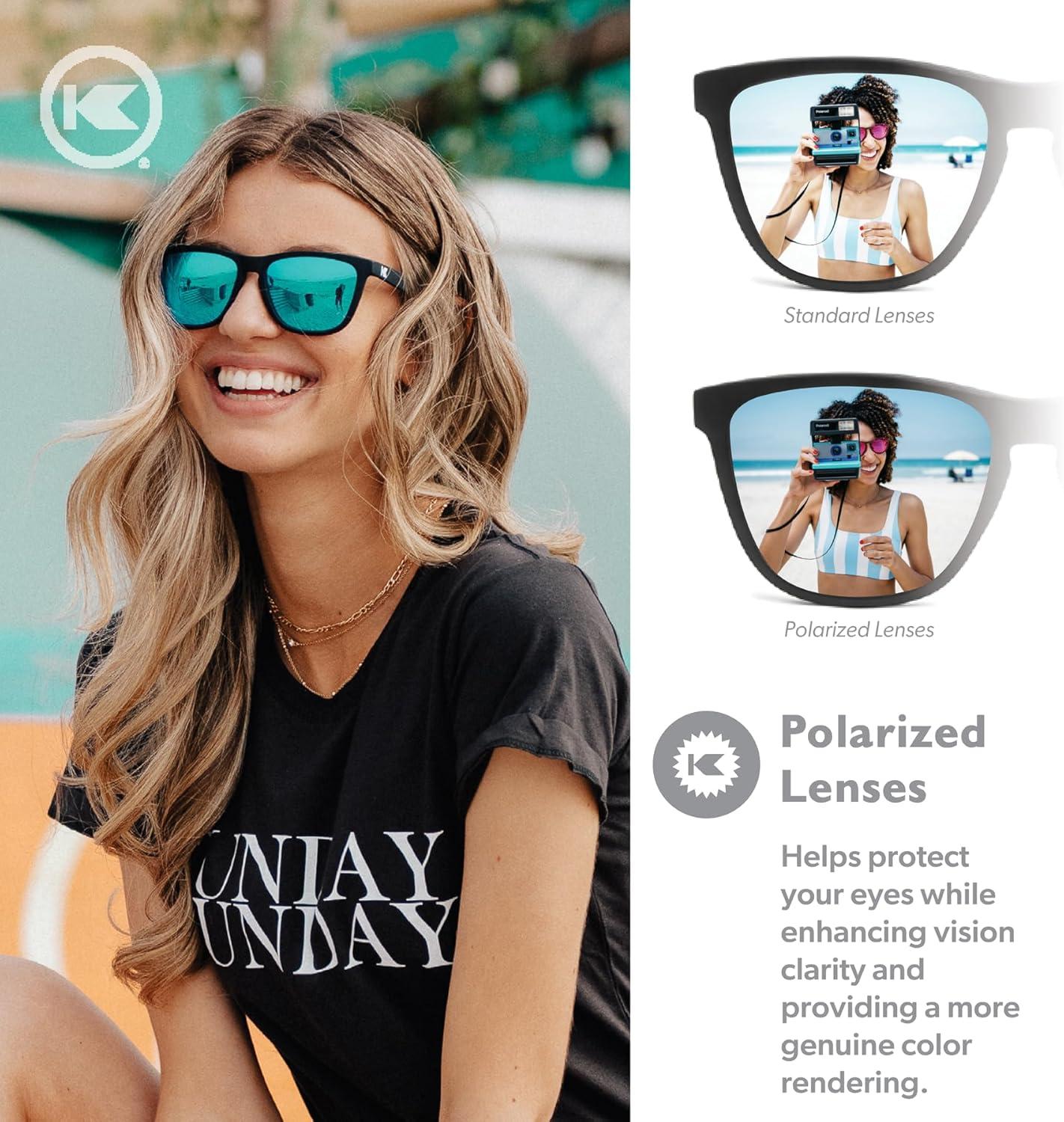 imageKnockaround Classics Polarized Sunglasses for Men ampamp Women  Impact Resistant Lenses ampamp Full UV400 ProtectionBlack  Moonshine