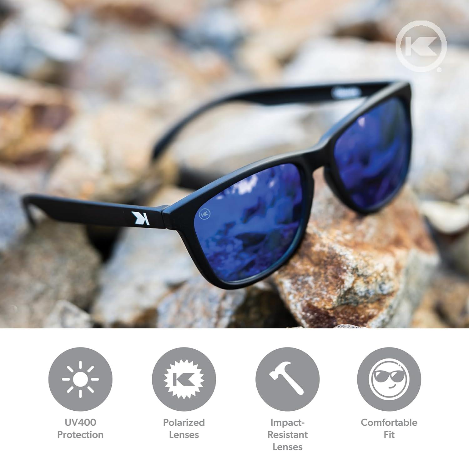 imageKnockaround Classics Polarized Sunglasses for Men ampamp Women  Impact Resistant Lenses ampamp Full UV400 ProtectionBlack  Moonshine