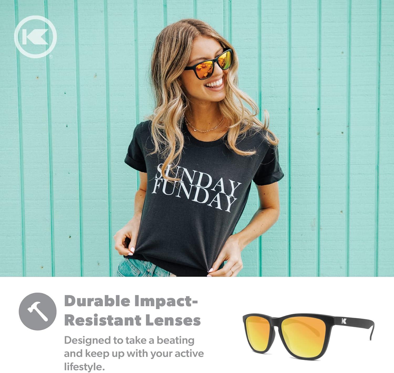 imageKnockaround Classics Polarized Sunglasses for Men ampamp Women  Impact Resistant Lenses ampamp Full UV400 ProtectionBlack  Sunset