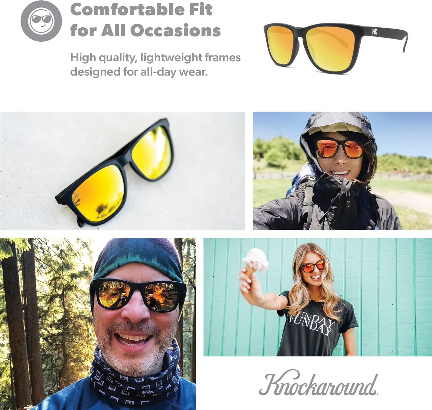 imageKnockaround Classics Polarized Sunglasses for Men ampamp Women  Impact Resistant Lenses ampamp Full UV400 ProtectionBlack  Sunset