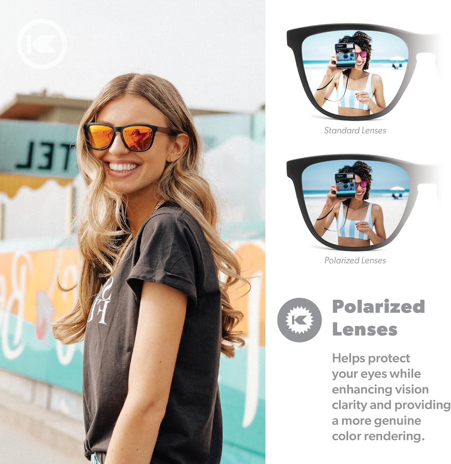 imageKnockaround Classics Polarized Sunglasses for Men ampamp Women  Impact Resistant Lenses ampamp Full UV400 ProtectionBlack  Sunset