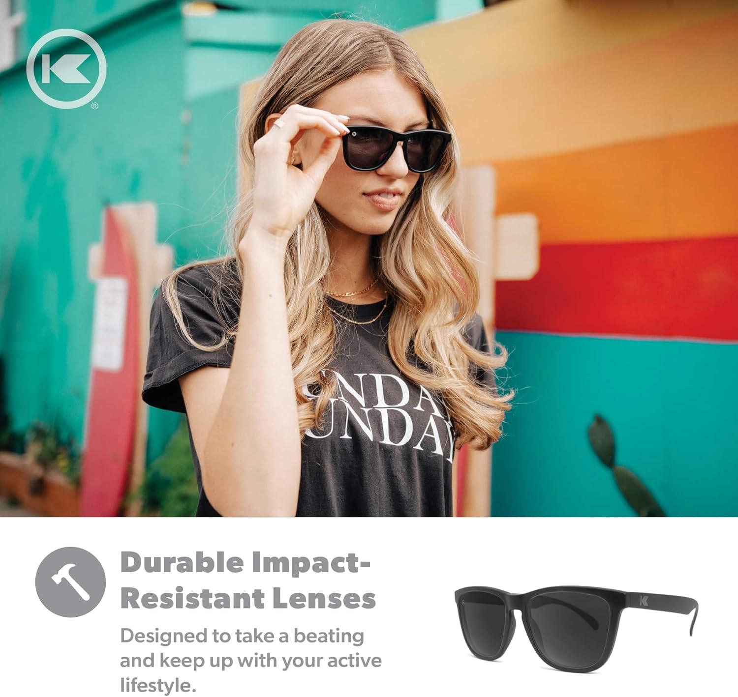 imageKnockaround Classics Polarized Sunglasses for Men ampamp Women  Impact Resistant Lenses ampamp Full UV400 ProtectionBlack on Black  Smoke