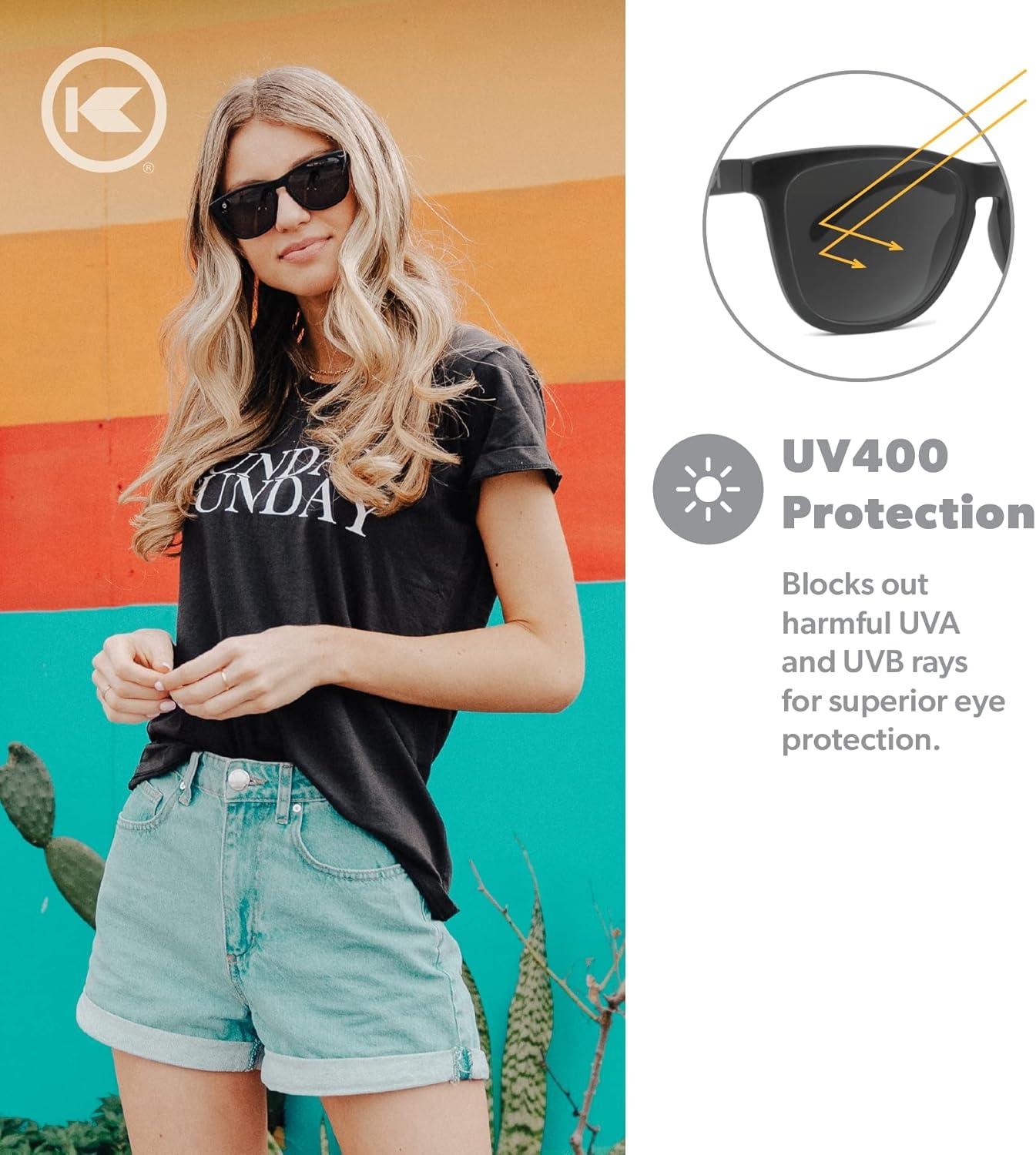 imageKnockaround Classics Polarized Sunglasses for Men ampamp Women  Impact Resistant Lenses ampamp Full UV400 ProtectionBlack on Black  Smoke