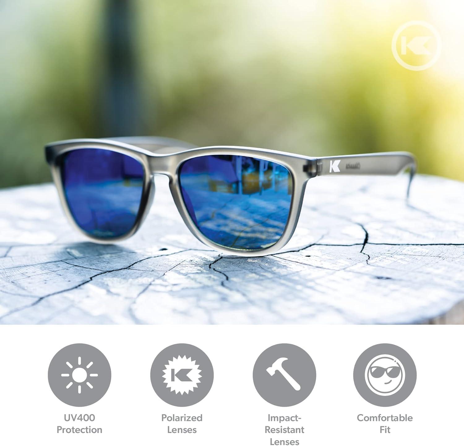 imageKnockaround Classics Polarized Sunglasses for Men ampamp Women  Impact Resistant Lenses ampamp Full UV400 ProtectionFrosted Grey  Moonshine