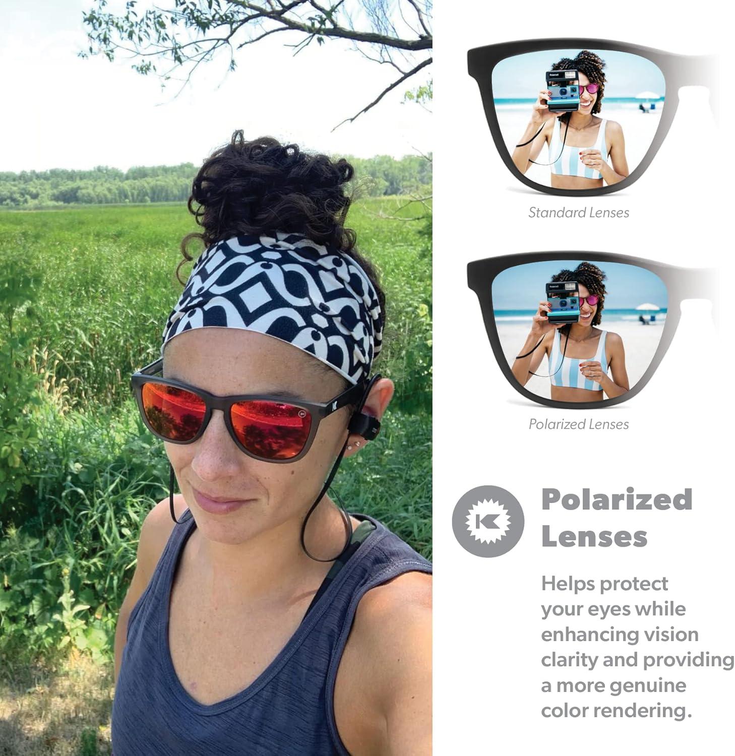 imageKnockaround Classics Polarized Sunglasses for Men ampamp Women  Impact Resistant Lenses ampamp Full UV400 ProtectionFrosted Grey  Red Sunset