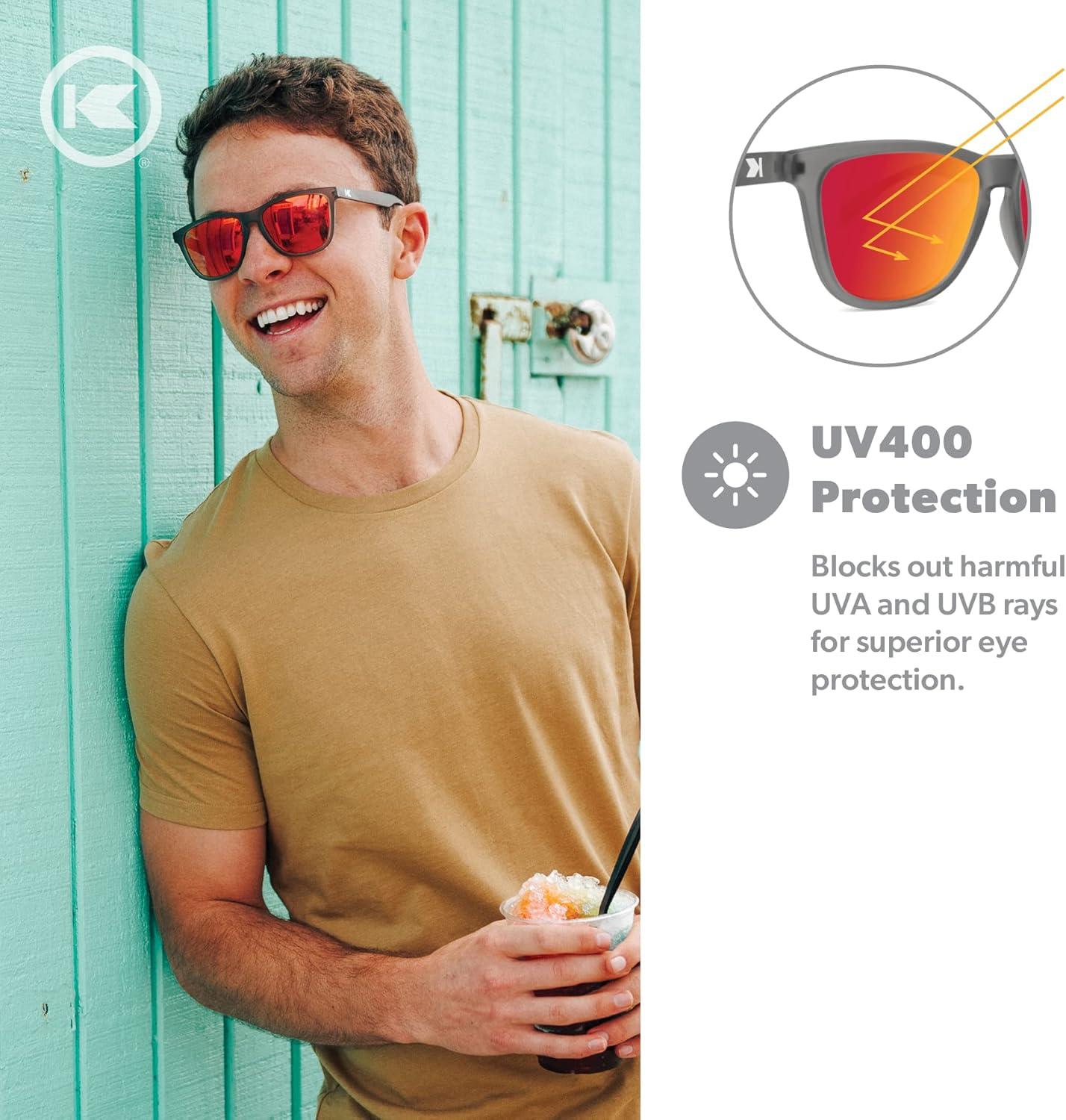 imageKnockaround Classics Polarized Sunglasses for Men ampamp Women  Impact Resistant Lenses ampamp Full UV400 ProtectionFrosted Grey  Red Sunset