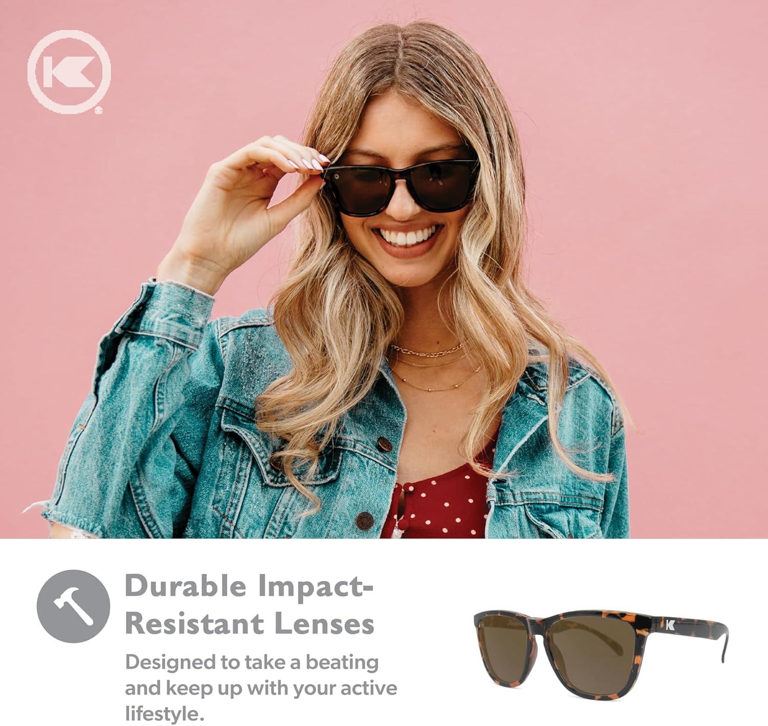 imageKnockaround Classics Polarized Sunglasses for Men ampamp Women  Impact Resistant Lenses ampamp Full UV400 ProtectionTortoise Shell  Amber