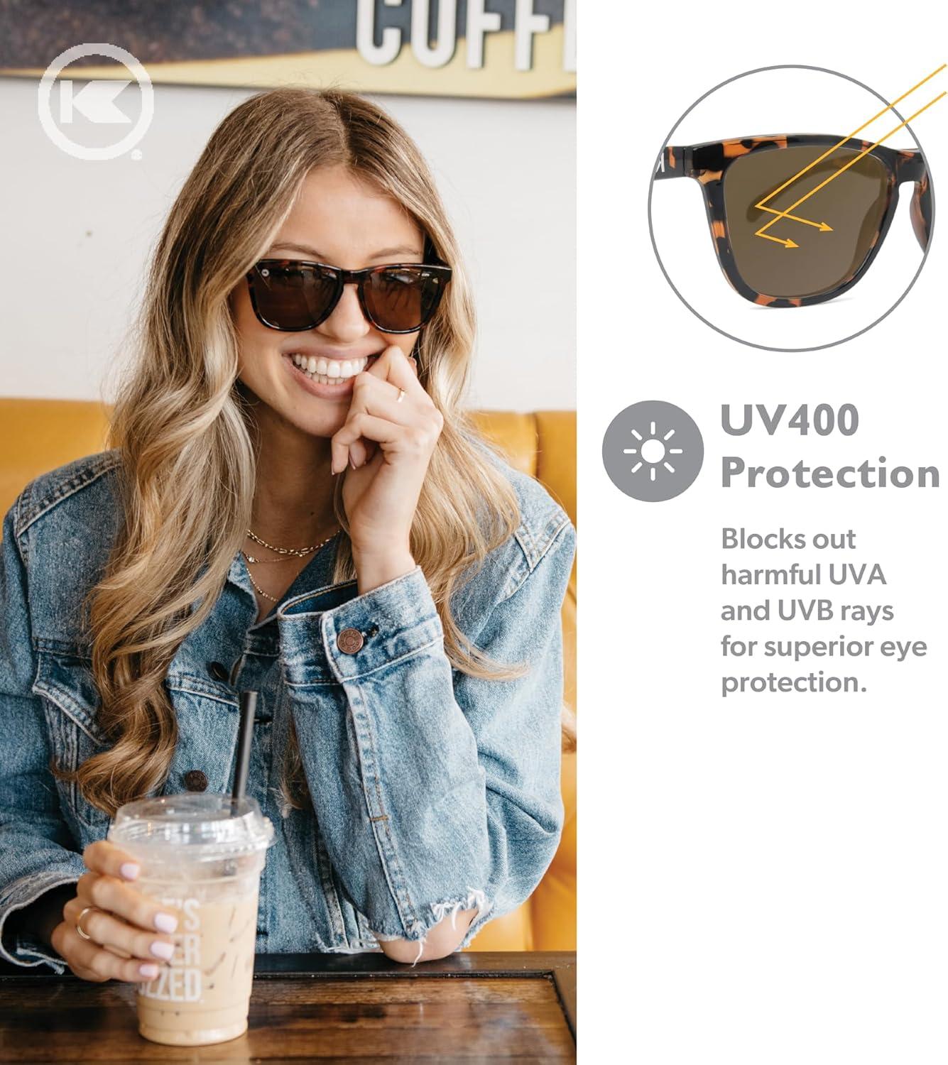 imageKnockaround Classics Polarized Sunglasses for Men ampamp Women  Impact Resistant Lenses ampamp Full UV400 ProtectionTortoise Shell  Amber