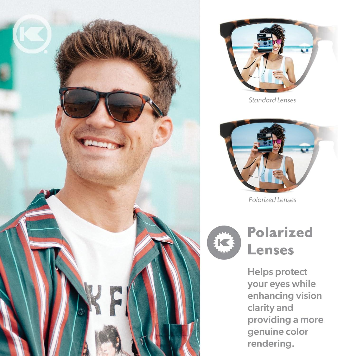 imageKnockaround Classics Polarized Sunglasses for Men ampamp Women  Impact Resistant Lenses ampamp Full UV400 ProtectionTortoise Shell  Amber