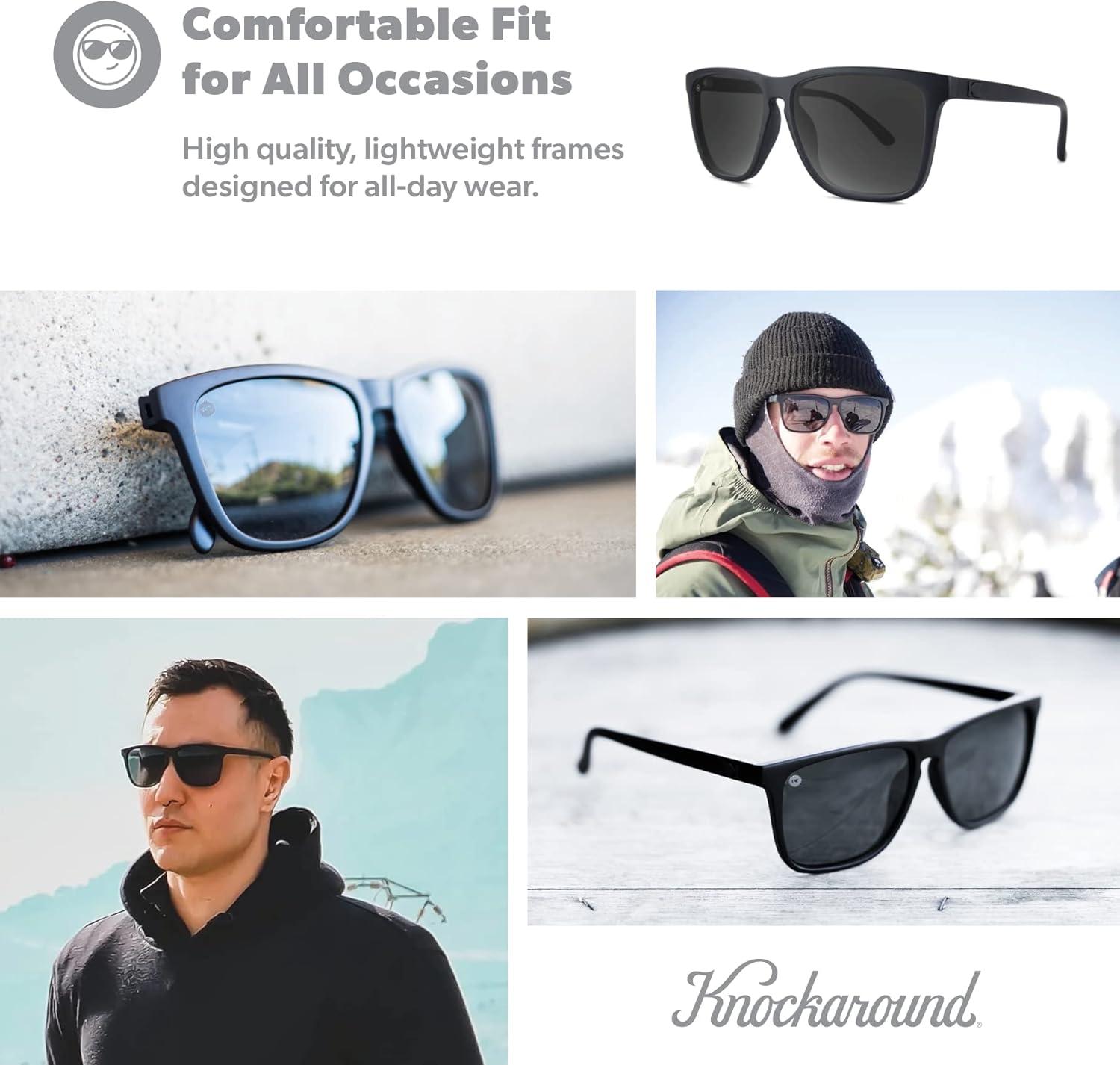 imageKnockaround Fast Lanes and Sport Polarized Sunglasses for Men ampamp Women Impact Resistant Lenses ampamp Full UV400 ProtectionBlack on Black