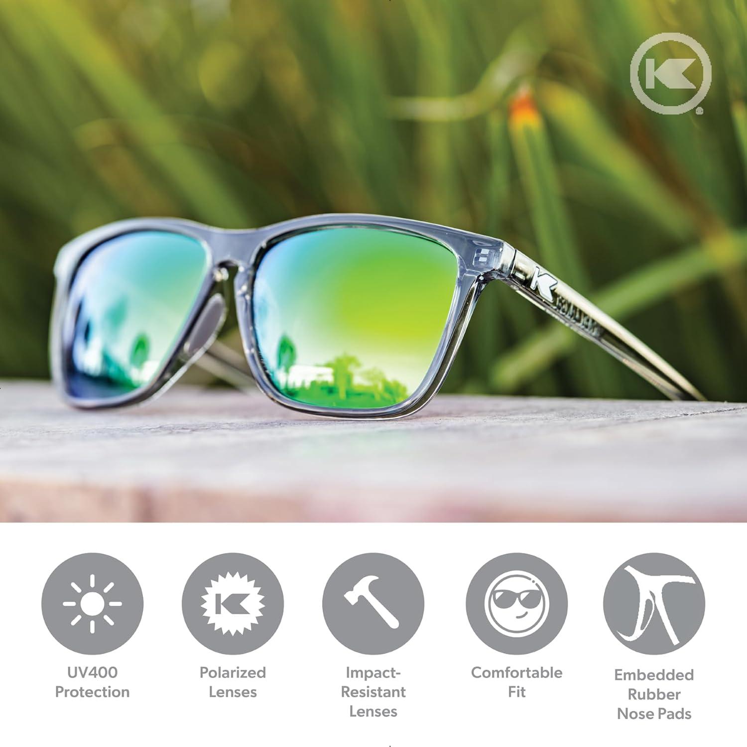 imageKnockaround Fast Lanes and Sport Polarized Sunglasses for Men ampamp Women  Impact Resistant Lenses ampamp Full UV400 ProtectionClear Grey  Green Moonshine