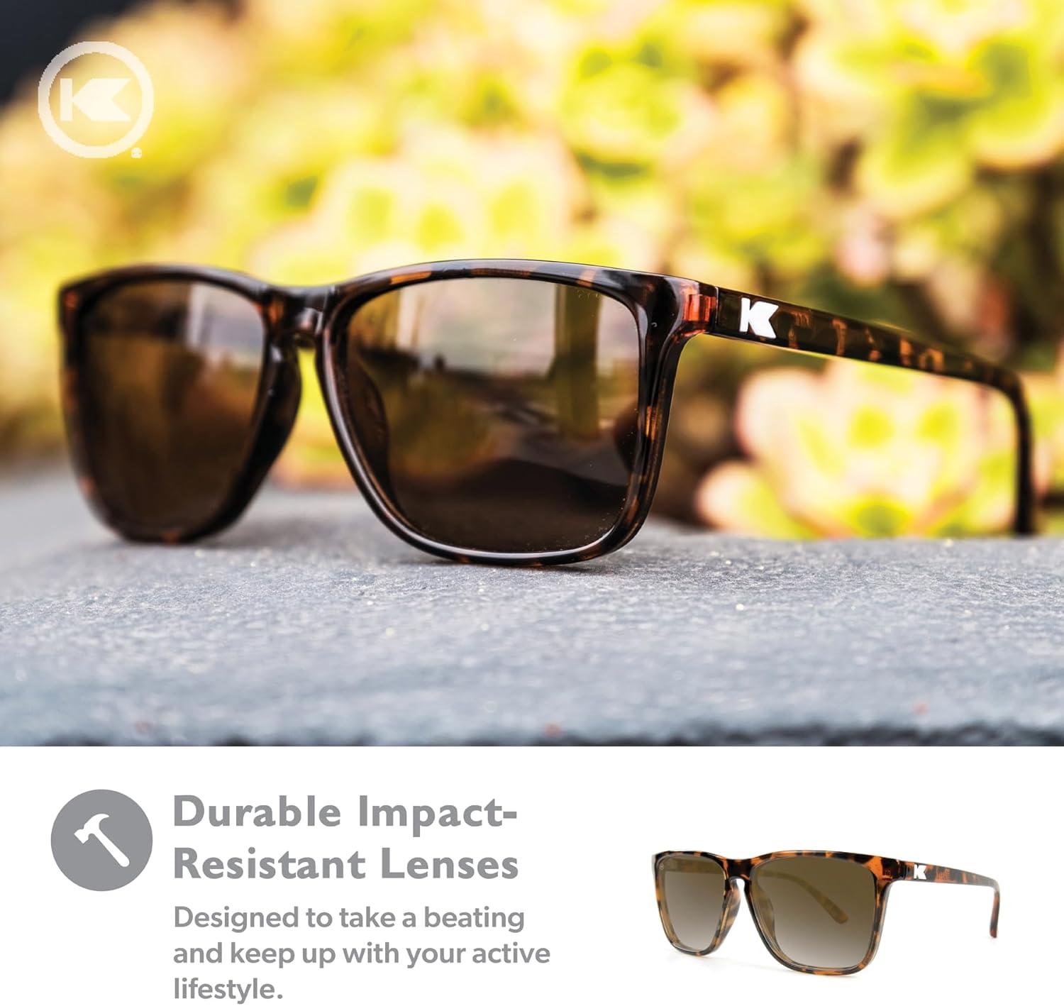 imageKnockaround Fast Lanes and Sport Polarized Sunglasses for Men ampamp Women  Impact Resistant Lenses ampamp Full UV400 ProtectionGlossy Tortoise Shell  Amber