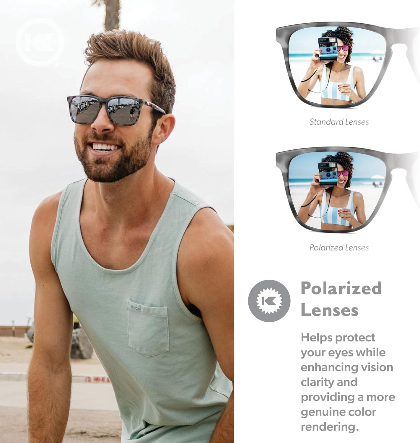 imageKnockaround Fast Lanes and Sport Polarized Sunglasses for Men ampamp Women  Impact Resistant Lenses ampamp Full UV400 ProtectionGranite Tortoise Shell  Silver Smoke