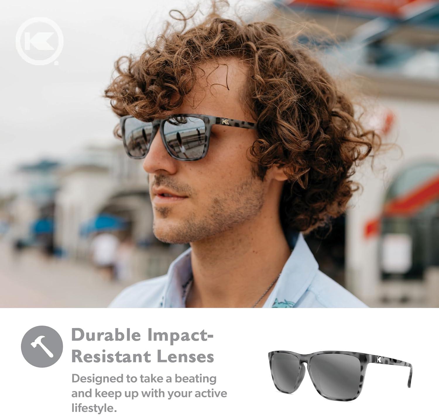 imageKnockaround Fast Lanes and Sport Polarized Sunglasses for Men ampamp Women  Impact Resistant Lenses ampamp Full UV400 ProtectionGranite Tortoise Shell  Silver Smoke