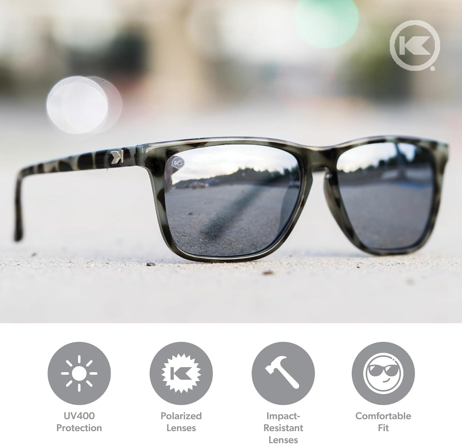 imageKnockaround Fast Lanes and Sport Polarized Sunglasses for Men ampamp Women  Impact Resistant Lenses ampamp Full UV400 ProtectionGranite Tortoise Shell  Silver Smoke