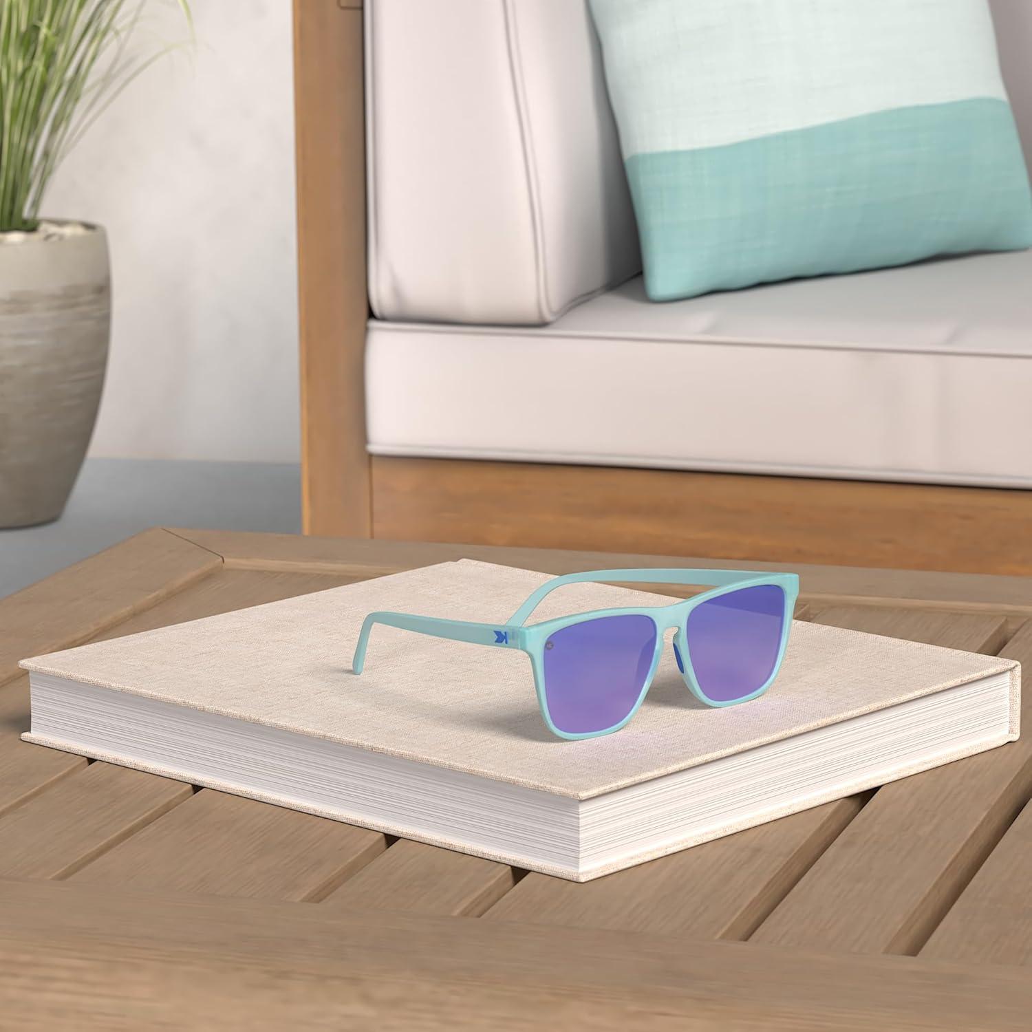 imageKnockaround Fast Lanes and Sport Polarized Sunglasses for Men ampamp Women Impact Resistant Lenses ampamp Full UV400 ProtectionIcy Blue Moonshine