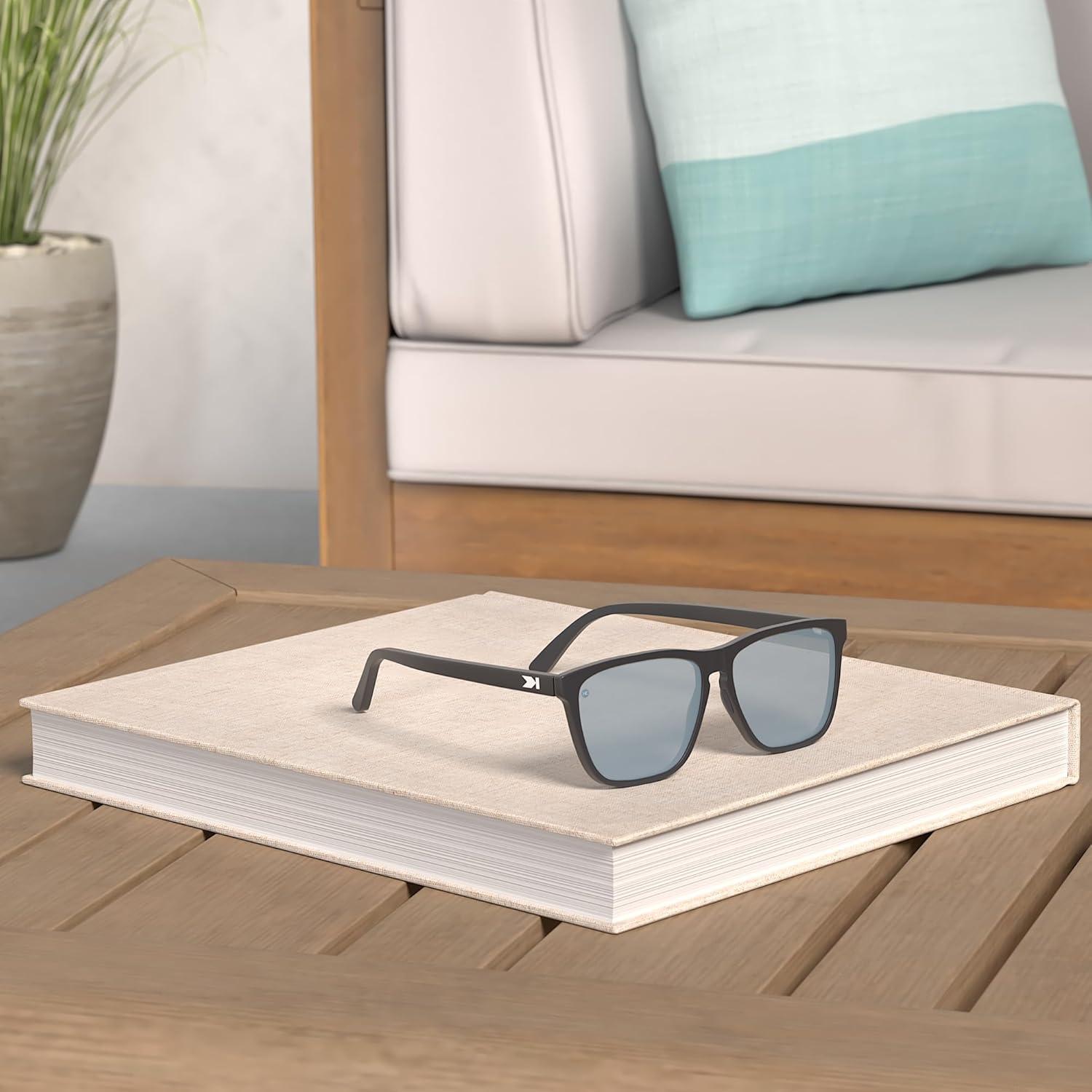 imageKnockaround Fast Lanes and Sport Polarized Sunglasses for Men ampamp Women Impact Resistant Lenses ampamp Full UV400 ProtectionJelly Black Sky Blue