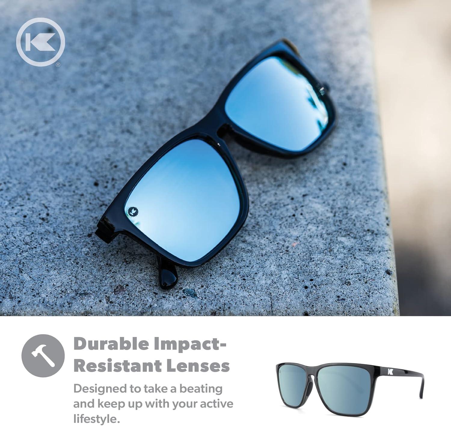 imageKnockaround Fast Lanes and Sport Polarized Sunglasses for Men ampamp Women Impact Resistant Lenses ampamp Full UV400 ProtectionJelly Black Sky Blue