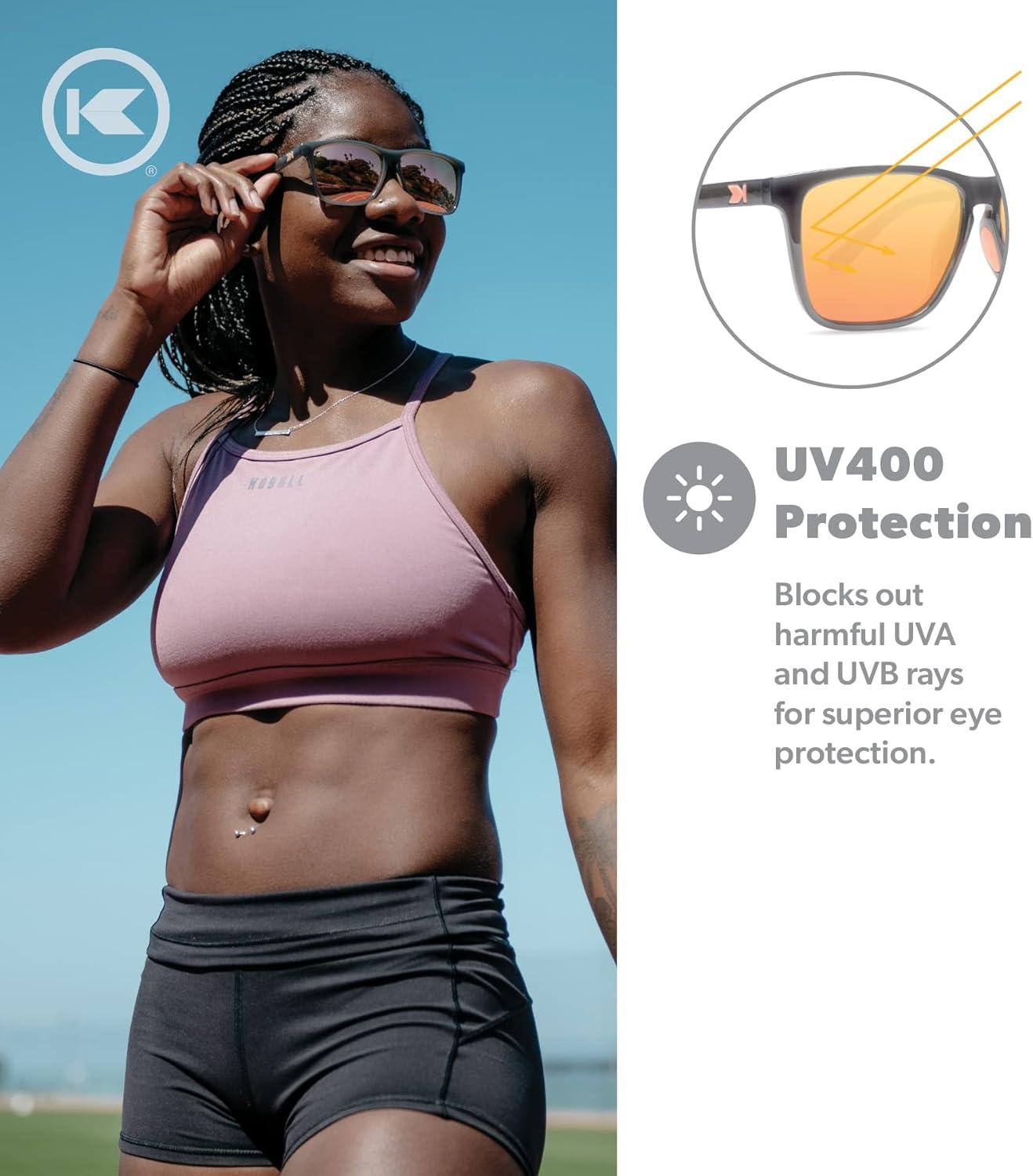 imageKnockaround Fast Lanes and Sport Polarized Sunglasses for Men ampamp Women Impact Resistant Lenses ampamp Full UV400 ProtectionJelly Grey Peach