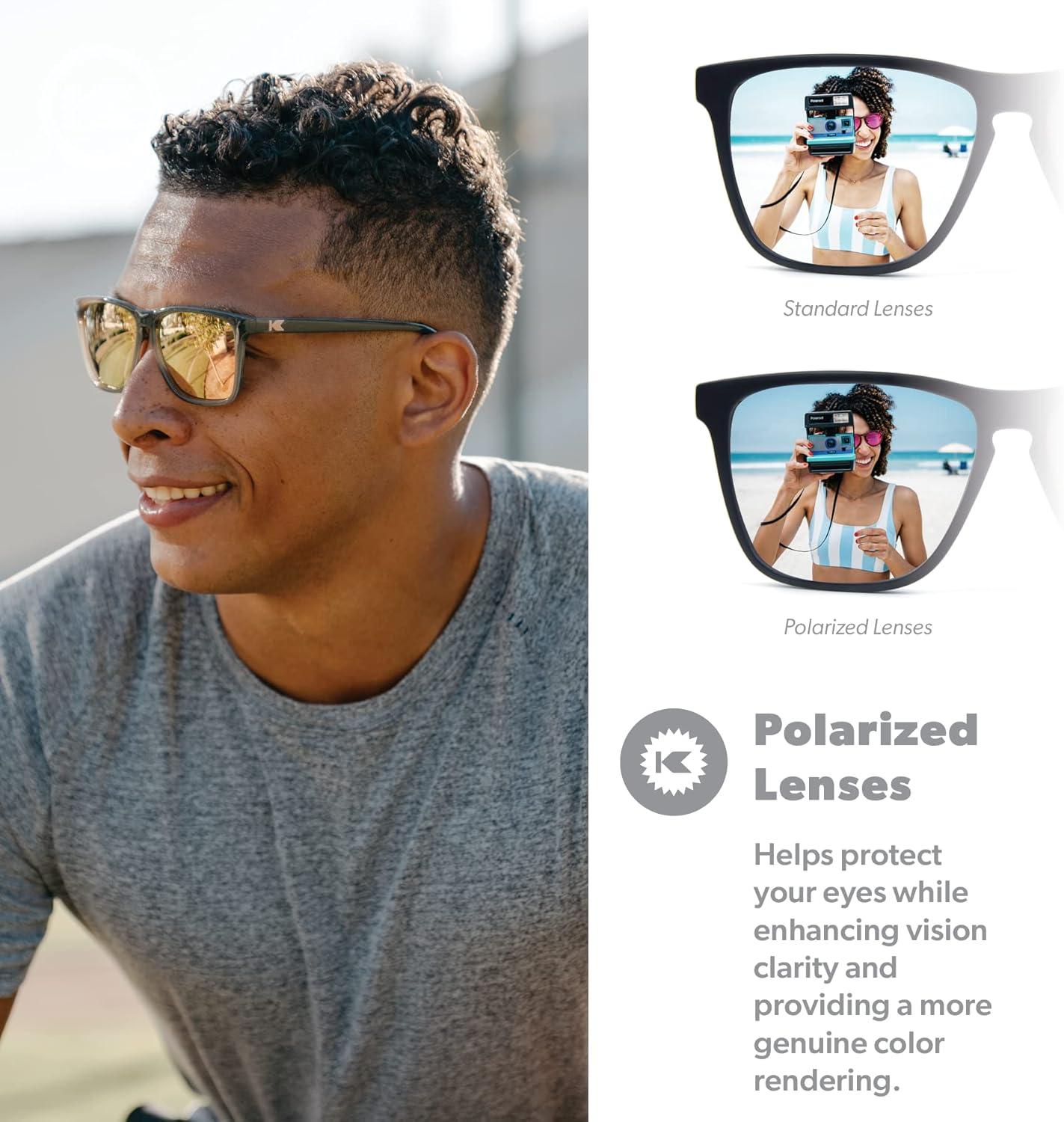 imageKnockaround Fast Lanes and Sport Polarized Sunglasses for Men ampamp Women Impact Resistant Lenses ampamp Full UV400 ProtectionJelly Grey Peach