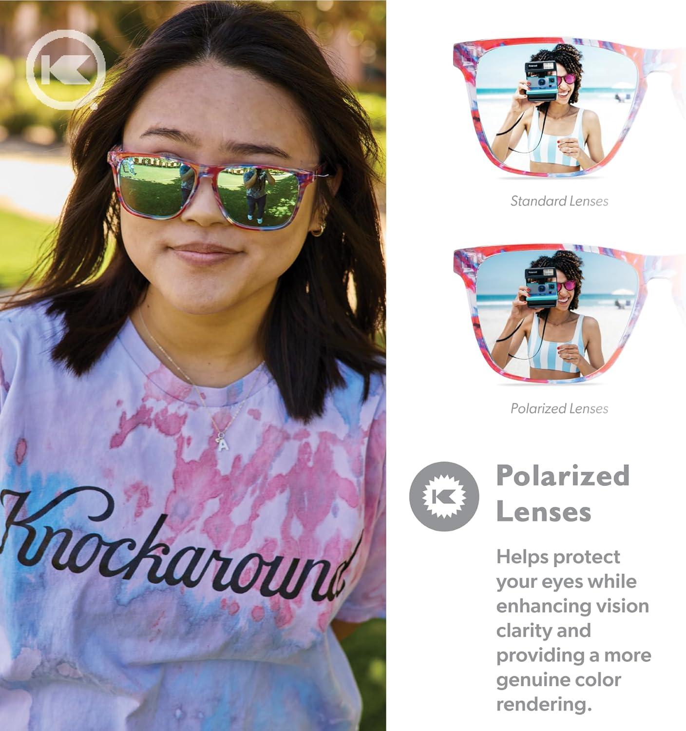 imageKnockaround Fast Lanes and Sport Polarized Sunglasses for Men ampamp Women  Impact Resistant Lenses ampamp Full UV400 ProtectionLive Free Or Tiedye