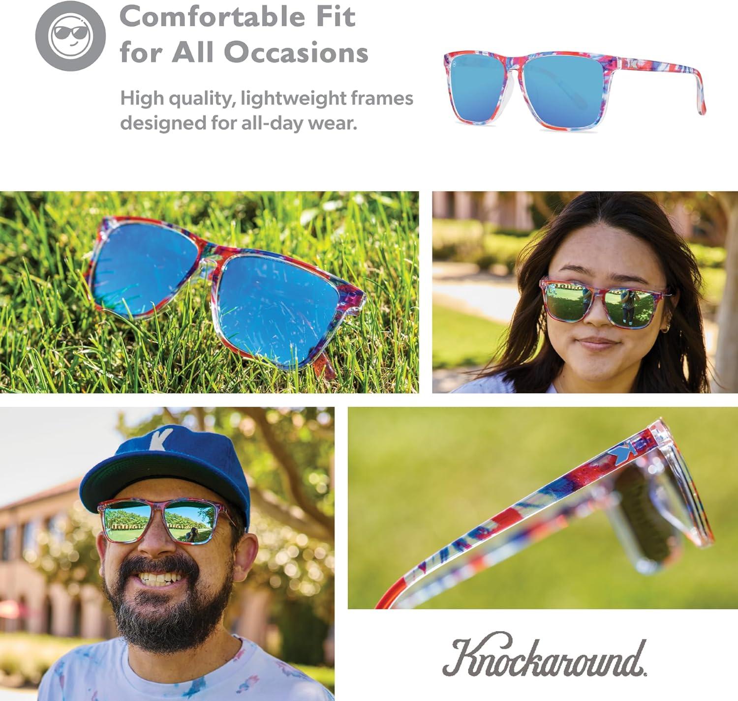 imageKnockaround Fast Lanes and Sport Polarized Sunglasses for Men ampamp Women  Impact Resistant Lenses ampamp Full UV400 ProtectionLive Free Or Tiedye