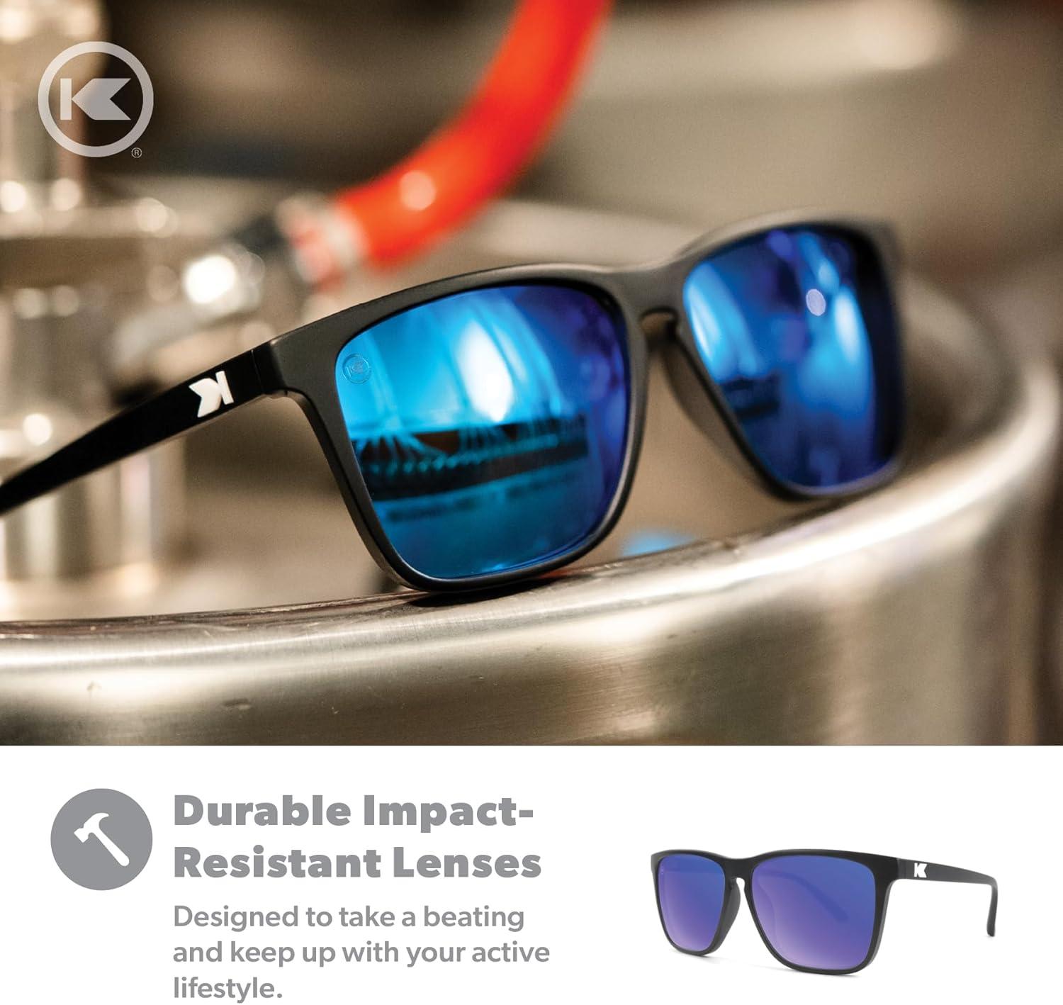 imageKnockaround Fast Lanes and Sport Polarized Sunglasses for Men ampamp Women  Impact Resistant Lenses ampamp Full UV400 ProtectionMatte Black  Moonshine