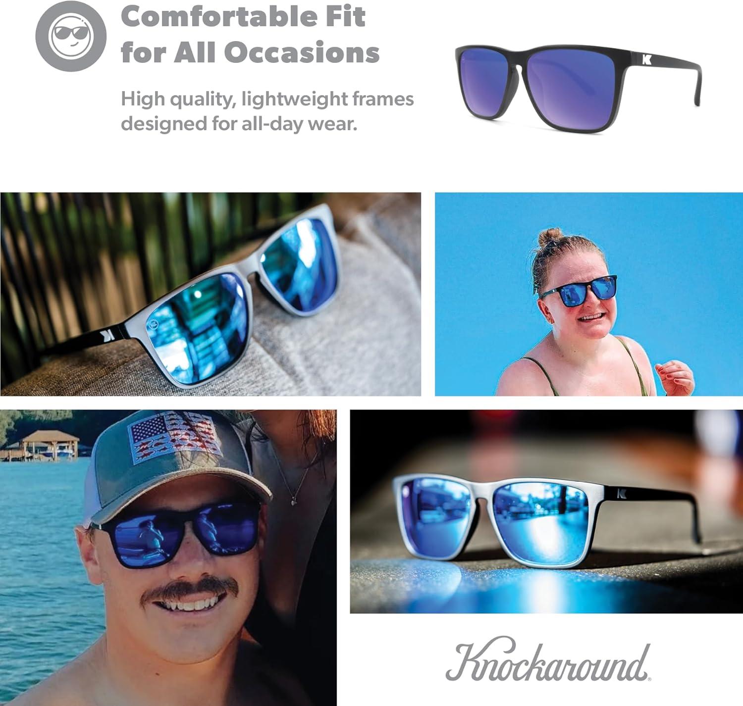 imageKnockaround Fast Lanes and Sport Polarized Sunglasses for Men ampamp Women  Impact Resistant Lenses ampamp Full UV400 ProtectionMatte Black  Moonshine