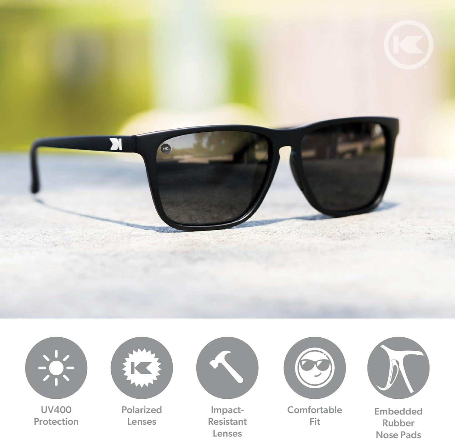 imageKnockaround Fast Lanes and Sport Polarized Sunglasses for Men ampamp Women Impact Resistant Lenses ampamp Full UV400 ProtectionMatte Black Smoke