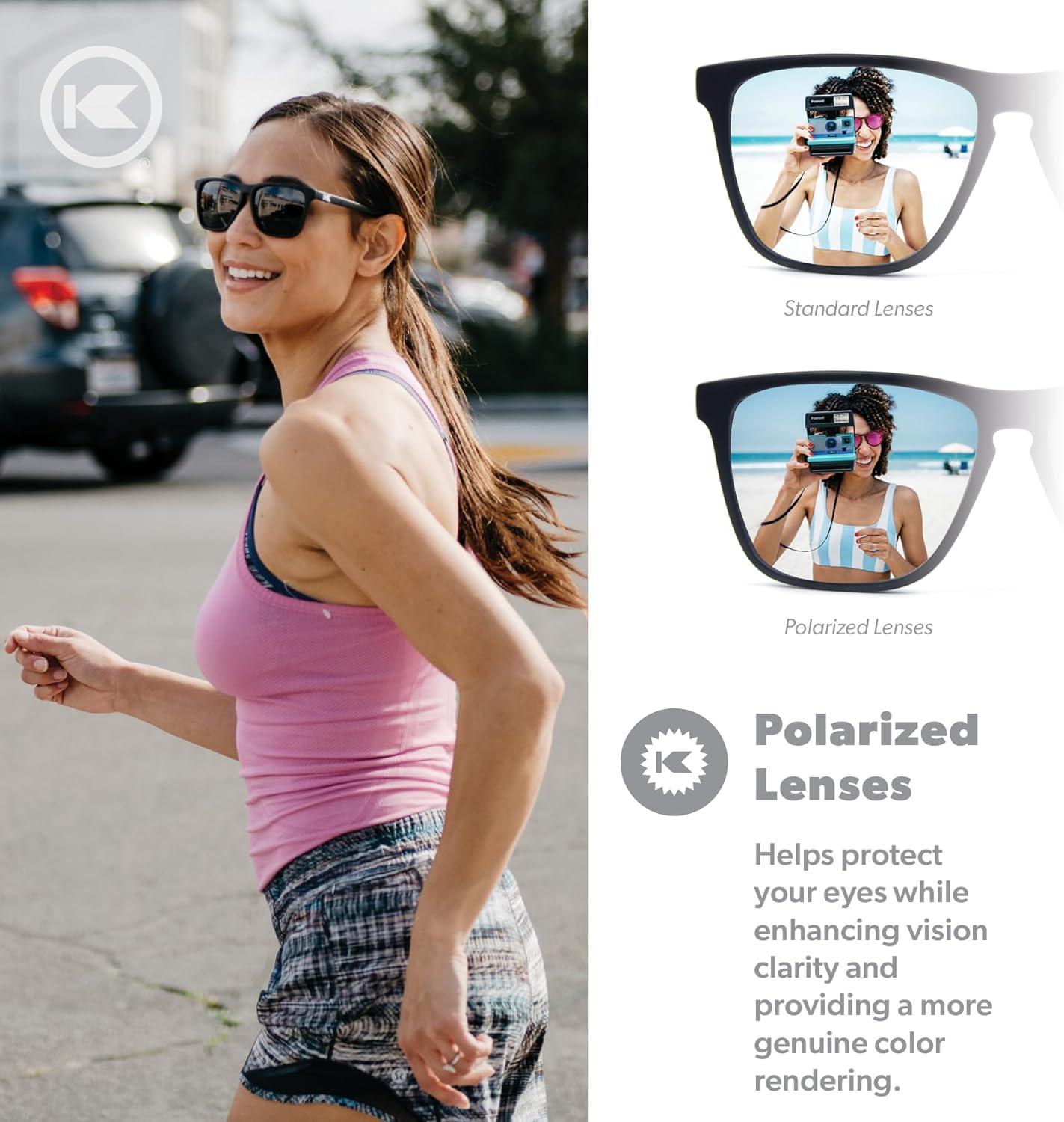 imageKnockaround Fast Lanes and Sport Polarized Sunglasses for Men ampamp Women Impact Resistant Lenses ampamp Full UV400 ProtectionMatte Black Smoke