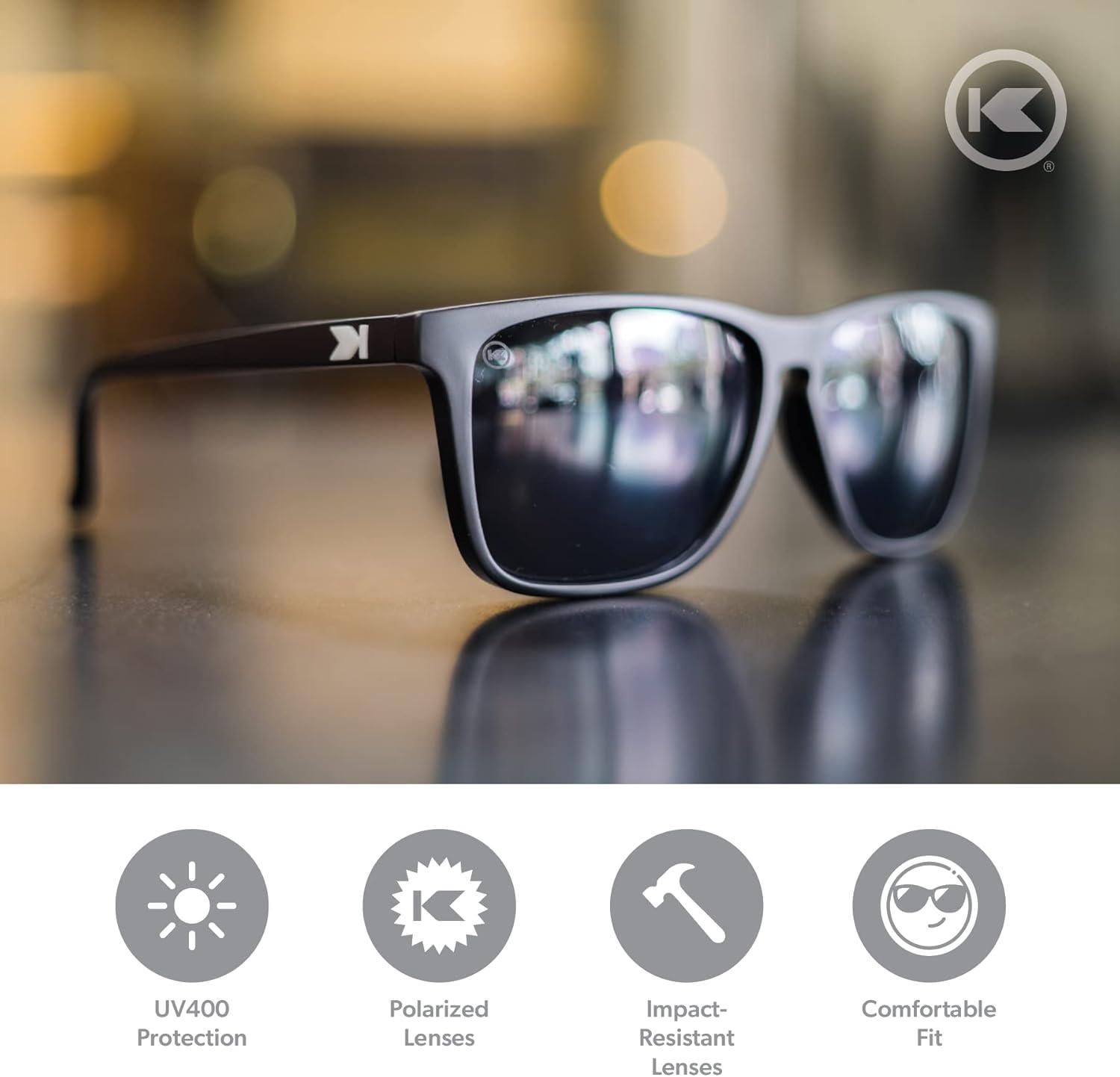 imageKnockaround Fast Lanes and Sport Polarized Sunglasses for Men ampamp Women Impact Resistant Lenses ampamp Full UV400 ProtectionMatte Black Smoke