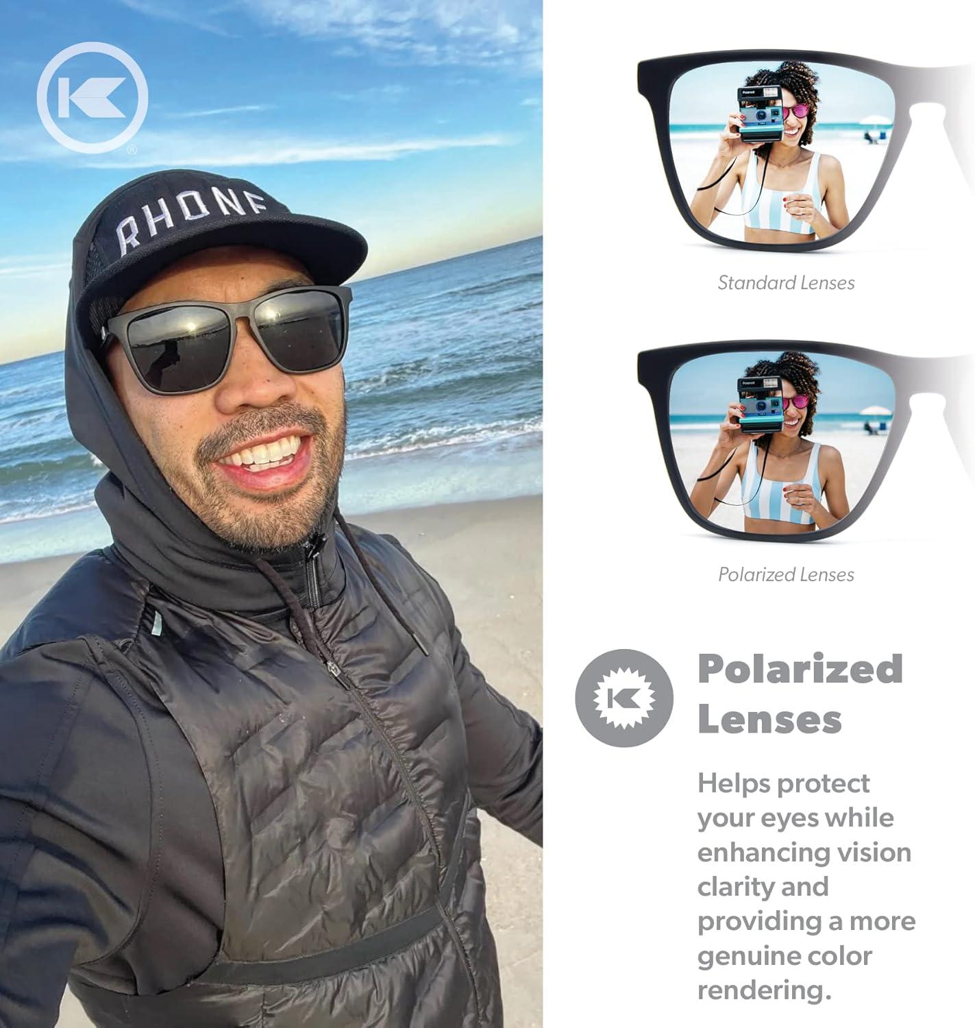 imageKnockaround Fast Lanes and Sport Polarized Sunglasses for Men ampamp Women Impact Resistant Lenses ampamp Full UV400 ProtectionMatte Black Smoke