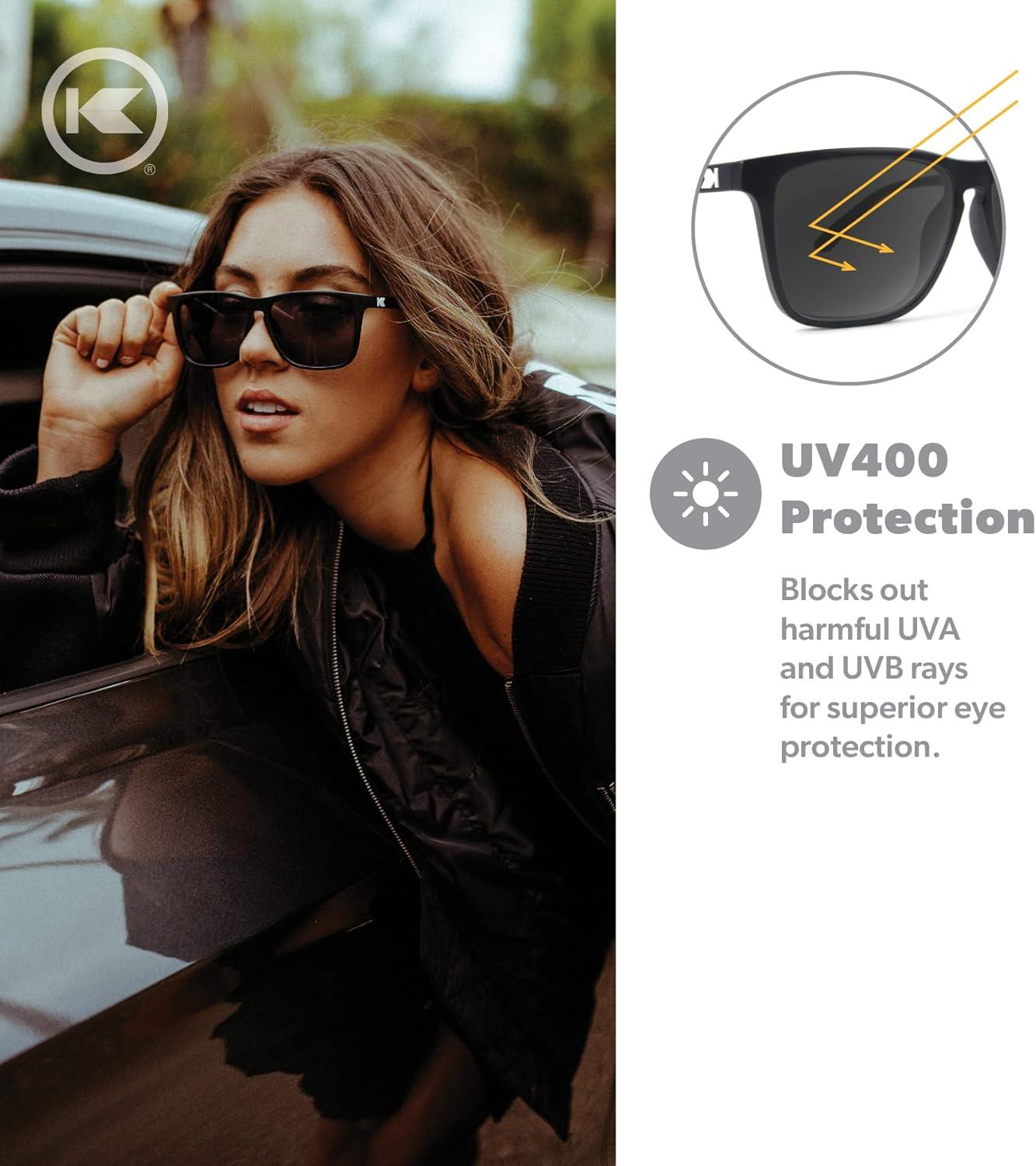 imageKnockaround Fast Lanes and Sport Polarized Sunglasses for Men ampamp Women Impact Resistant Lenses ampamp Full UV400 ProtectionMatte Black Smoke