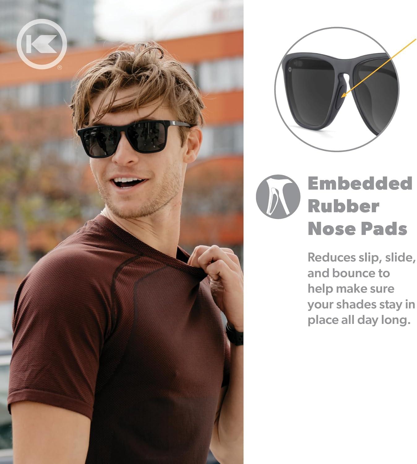 imageKnockaround Fast Lanes and Sport Polarized Sunglasses for Men ampamp Women Impact Resistant Lenses ampamp Full UV400 ProtectionMatte Black Smoke