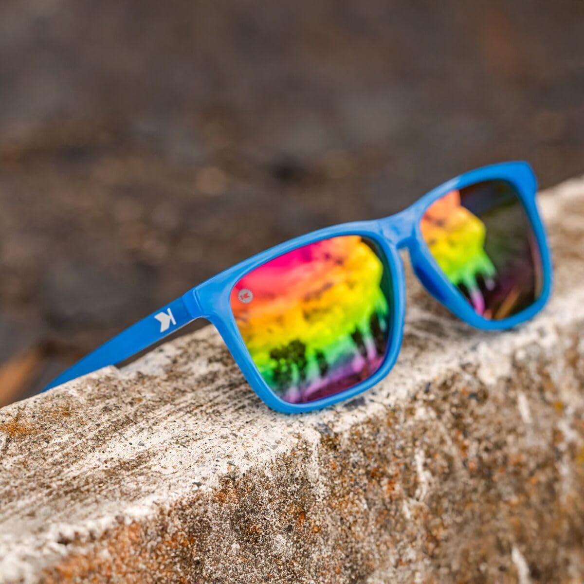 imageKnockaround Fast Lanes and Sport Polarized Sunglasses for Men ampamp Women  Impact Resistant Lenses ampamp Full UV400 ProtectionRainbow Blues