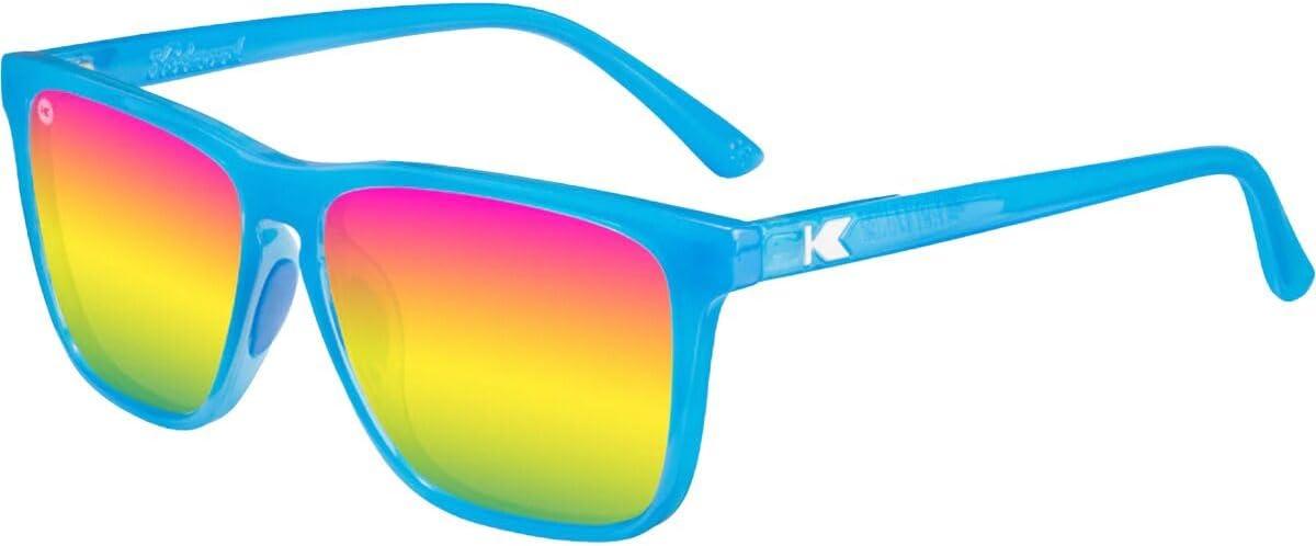 imageKnockaround Fast Lanes and Sport Polarized Sunglasses for Men ampamp Women  Impact Resistant Lenses ampamp Full UV400 ProtectionRainbow Blues