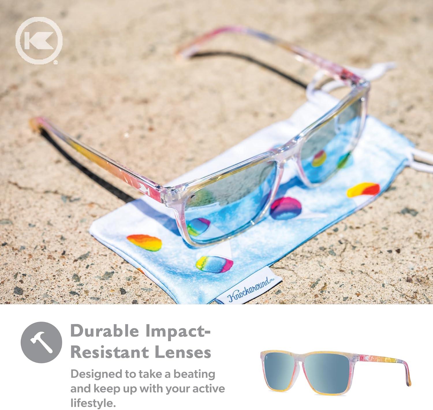 imageKnockaround Fast Lanes and Sport Polarized Sunglasses for Men ampamp Women  Impact Resistant Lenses ampamp Full UV400 ProtectionRainbow Snocone