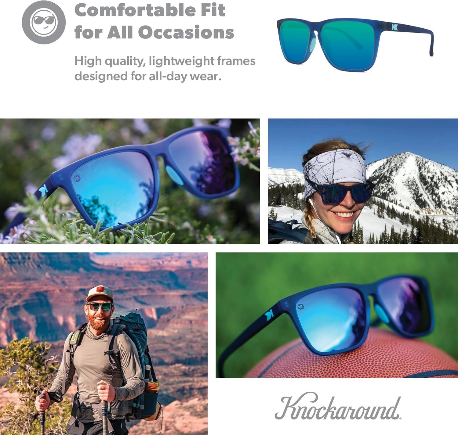 imageKnockaround Fast Lanes and Sport Polarized Sunglasses for Men ampamp Women  Impact Resistant Lenses ampamp Full UV400 ProtectionRubberized Navy  Mint