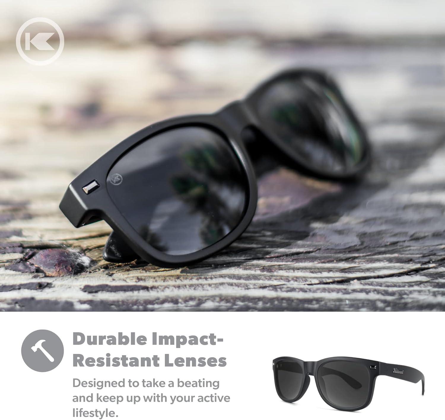 imageKnockaround Fort Knocks Polarized Sunglasses for Men ampamp Women Impact Resistant Lenses ampamp Full UV400 ProtectionBlack on Black