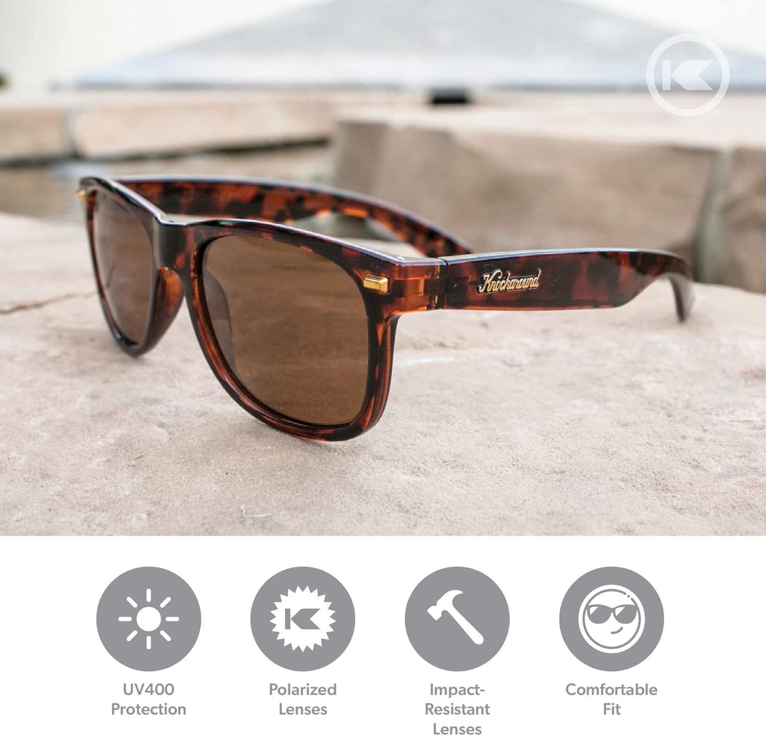 imageKnockaround Fort Knocks Polarized Sunglasses for Men ampamp Women Impact Resistant Lenses ampamp Full UV400 ProtectionGlossy Tortoise Shell Amber