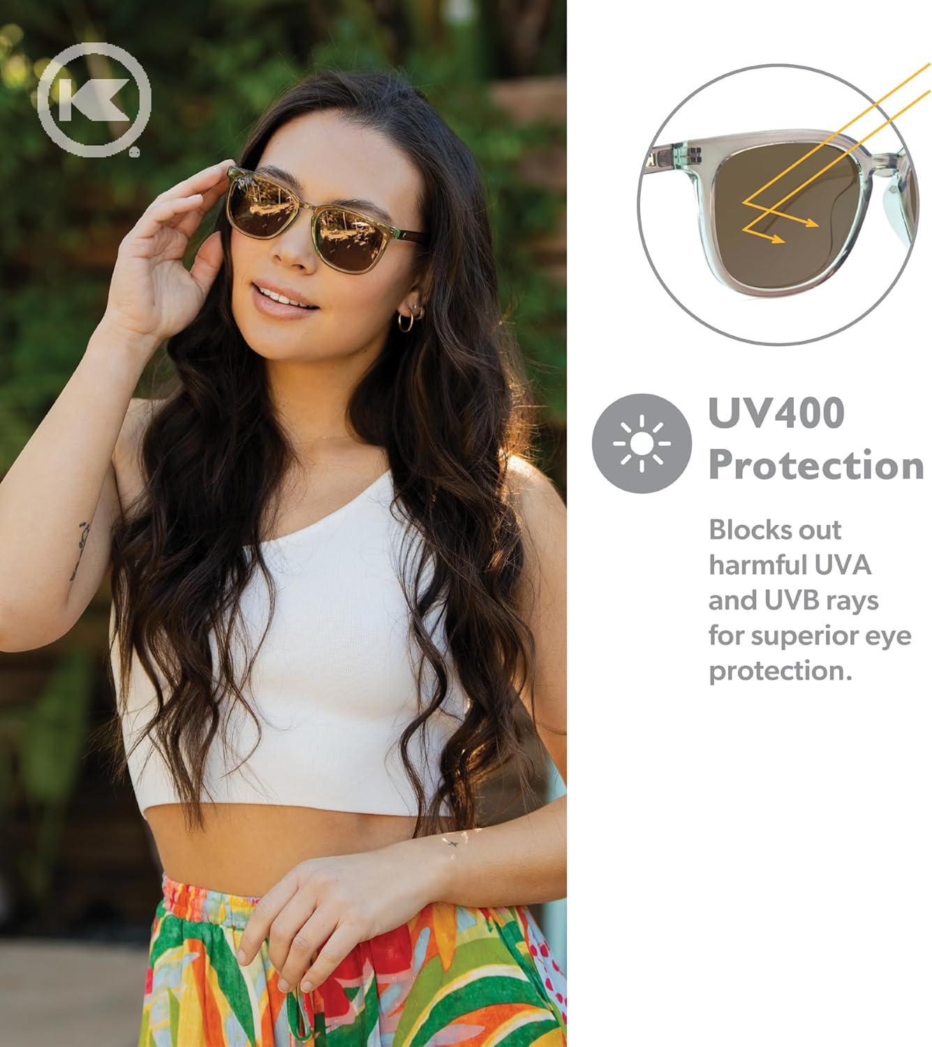 imageKnockaround Paso Robles Polarized Sunglasses for Women ampamp Men  Impact Resistant Lenses ampamp Full UV400 ProtectionAged Sage  Amber