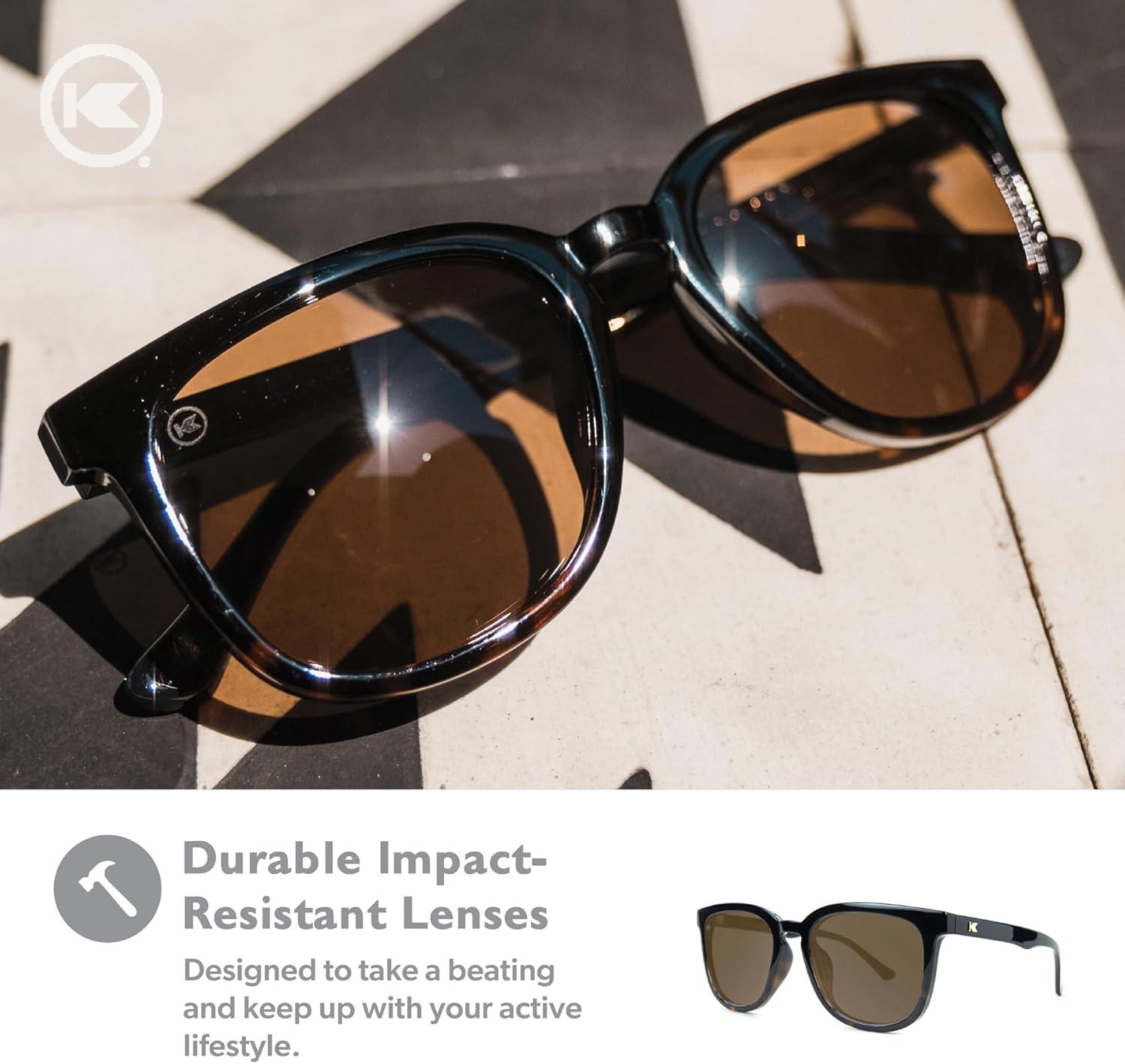 imageKnockaround Paso Robles Polarized Sunglasses for Women ampamp Men  Impact Resistant Lenses ampamp Full UV400 ProtectionGlossy Black and Tortoise Shell Fade  Amber