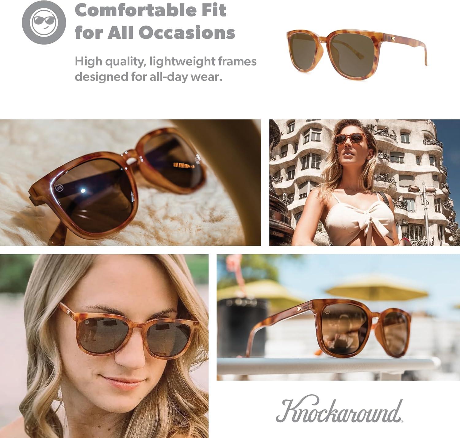 imageKnockaround Paso Robles Polarized Sunglasses for Women ampamp Men  Impact Resistant Lenses ampamp Full UV400 ProtectionGlossy Blonde Tortoise Shell  Amber