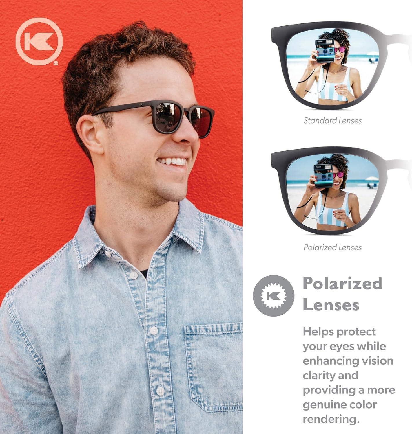 imageKnockaround Paso Robles Polarized Sunglasses for Women ampamp Men  Impact Resistant Lenses ampamp Full UV400 ProtectionMatte Black on Black  Smoke