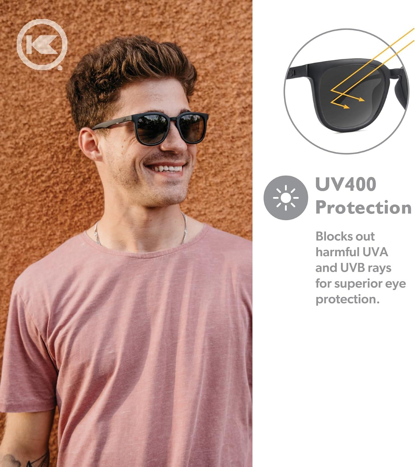 imageKnockaround Paso Robles Polarized Sunglasses for Women ampamp Men  Impact Resistant Lenses ampamp Full UV400 ProtectionMatte Black on Black  Smoke